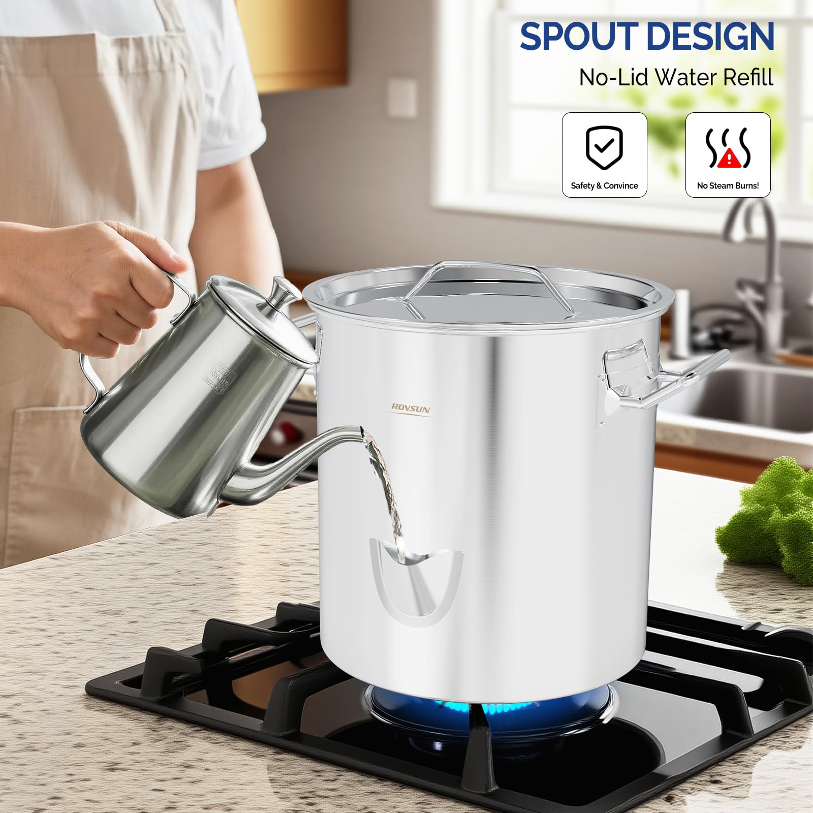 ROVSUN 20 QT Stainless Steel Tamale Steamer Pot
