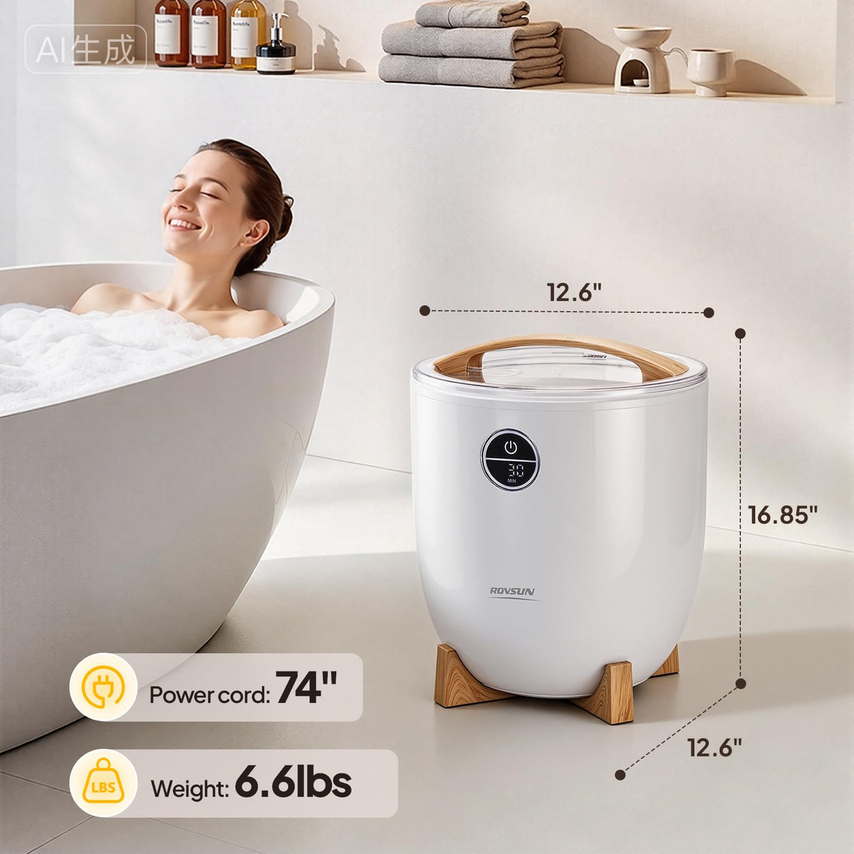 ROVSUN 14L Towel Warmer Bucket with LED Touch
