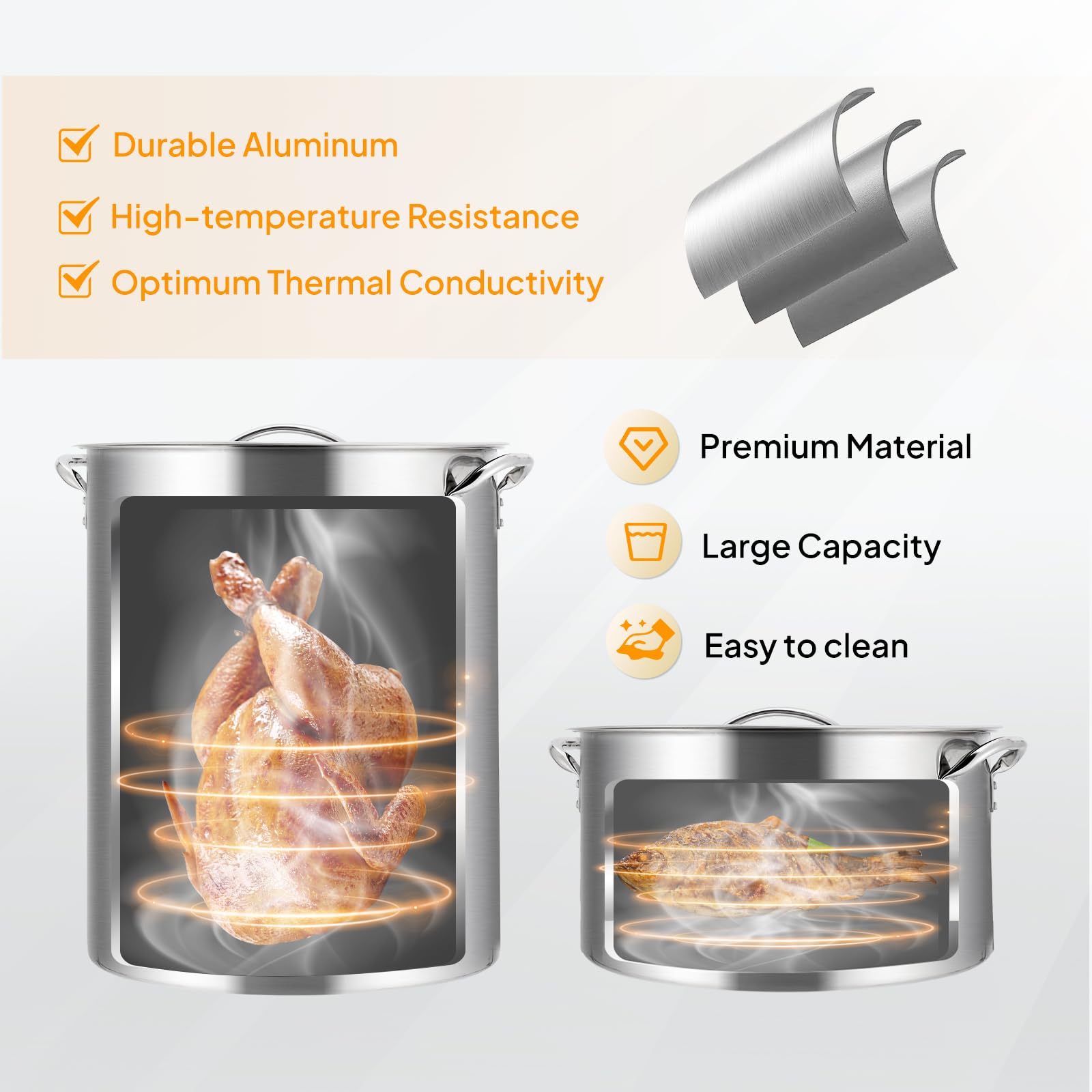 ROVSUN 30 QT Turkey Fryer & 10 QT Fish Fryer Kit with 55,000 BTU Propane Stove