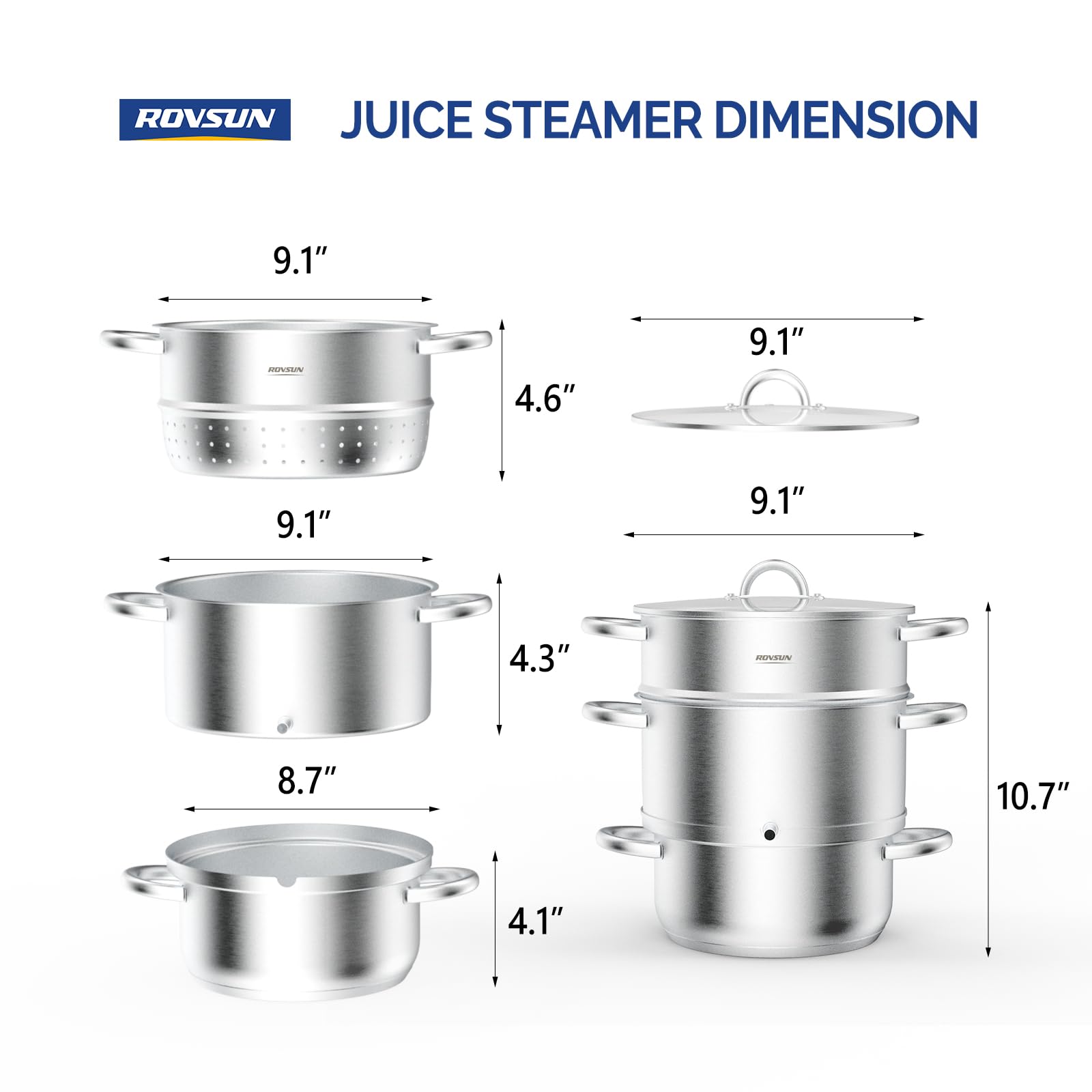 ROVSUN 5 QT Stainless Steel Juice Steamer Pot