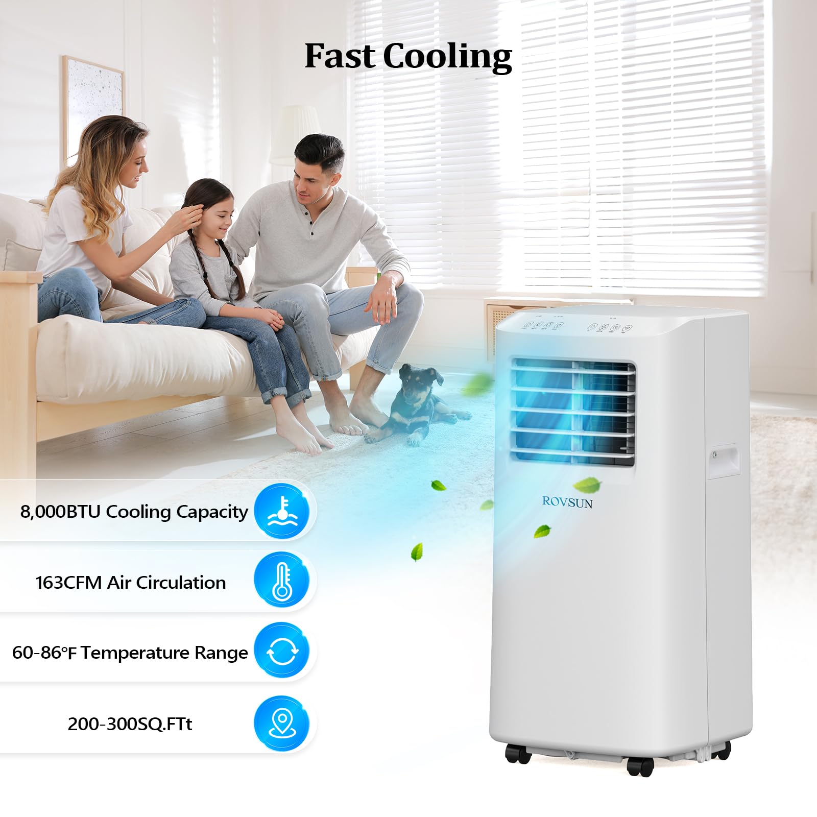 ROVSUN 8,000 BTU 115V Portable Air Conditioner with WiFi/APP & Install Kit