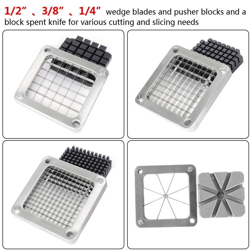 ROVSUN Commercial French Fry Cutter with 4 Sizes Blades