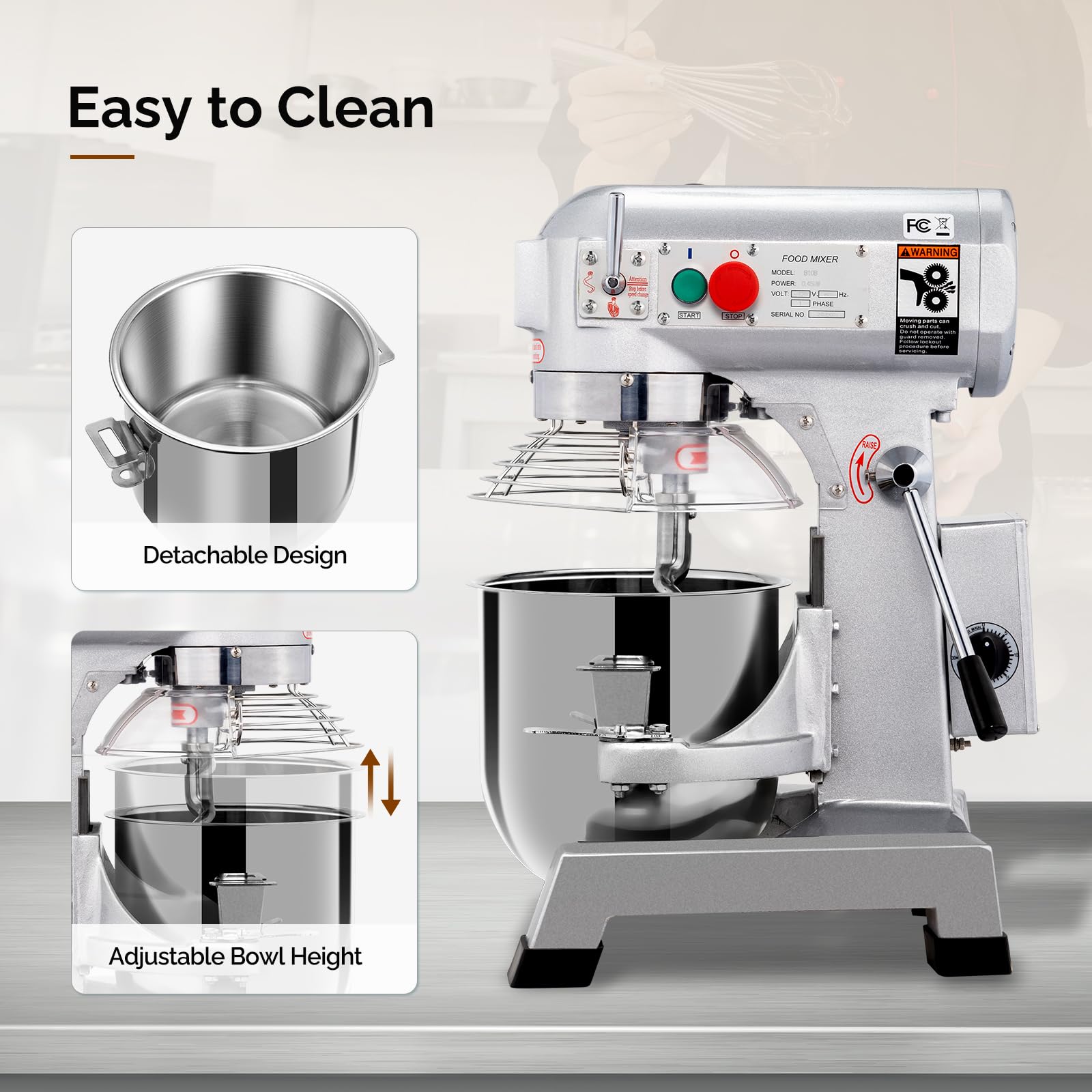 ROVSUN 20 QT 550W 110V Commerical Stand Mixer with 3 Speed