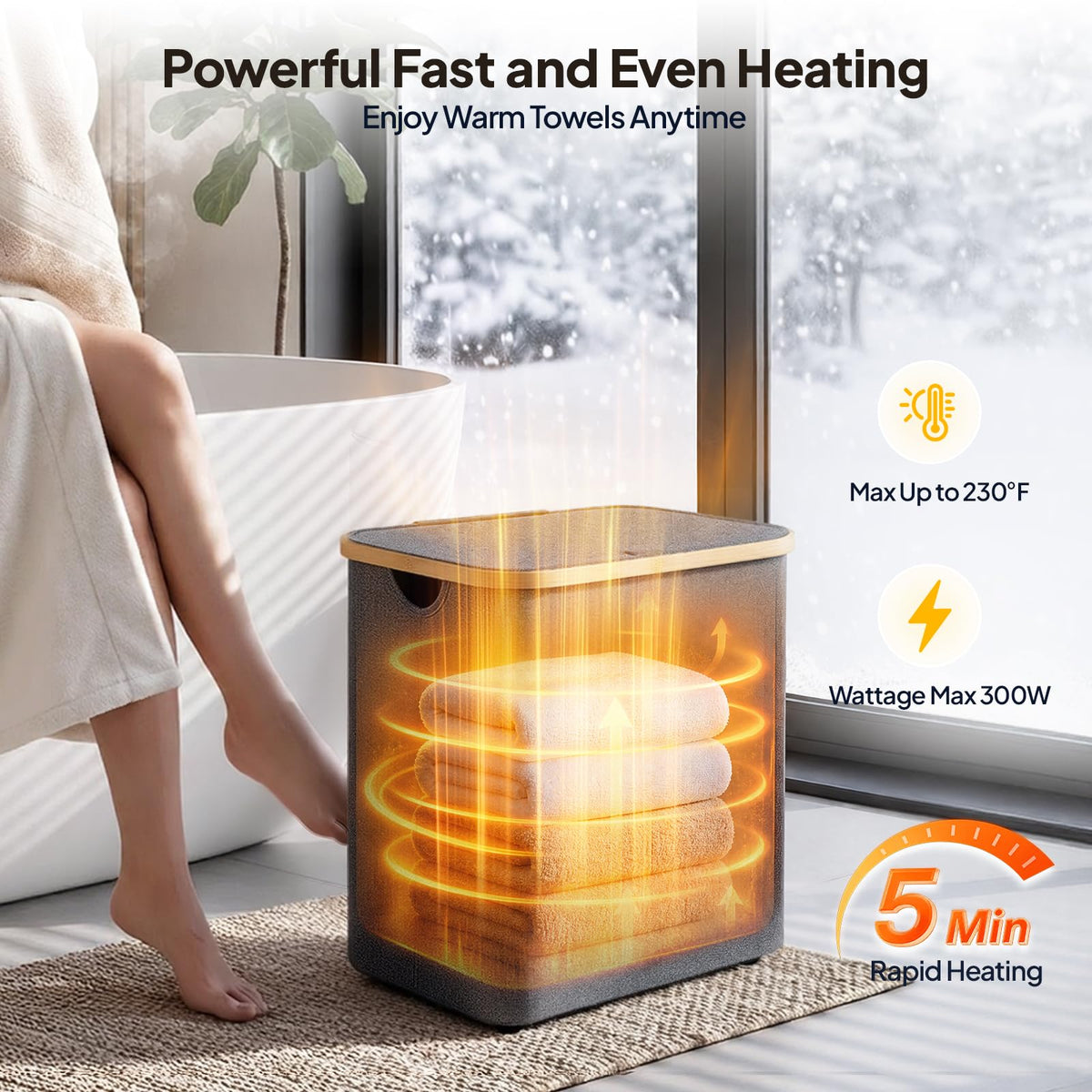 ROVSUN 35L Foldable Towel Warmer Bucket