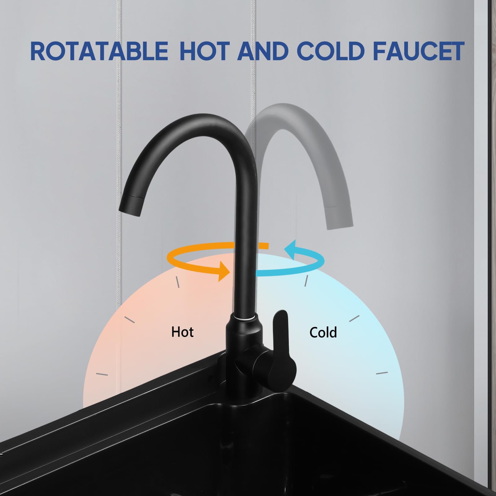 ROVSUN 20" x 17" Plastic Wall-Mounted Utility Sink with Wall Bracket Black