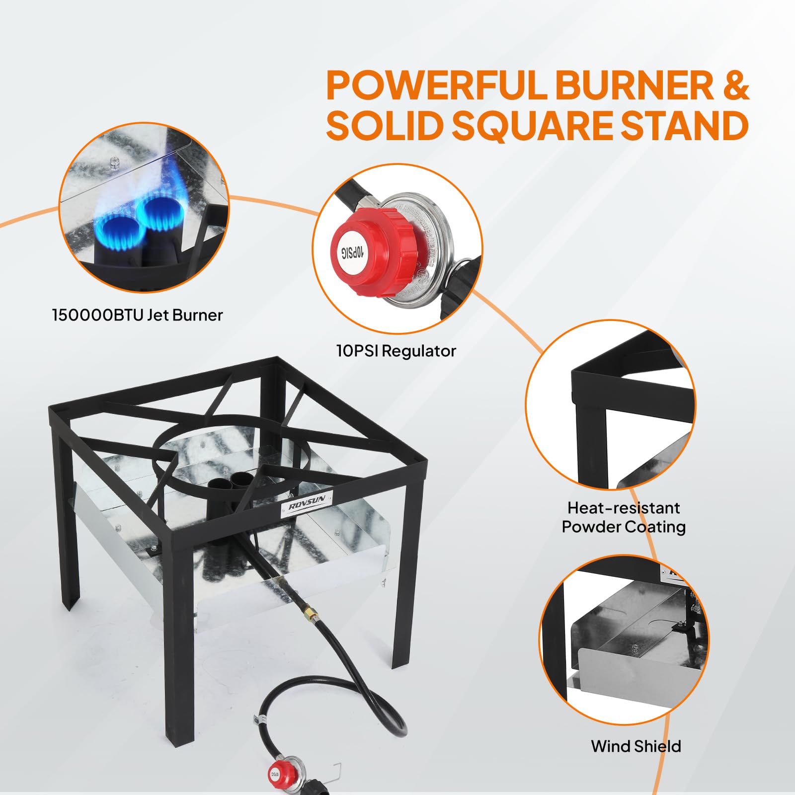 ROVSUN 80 QT Turkey Fryer with 150,000 BTU Propane Burner