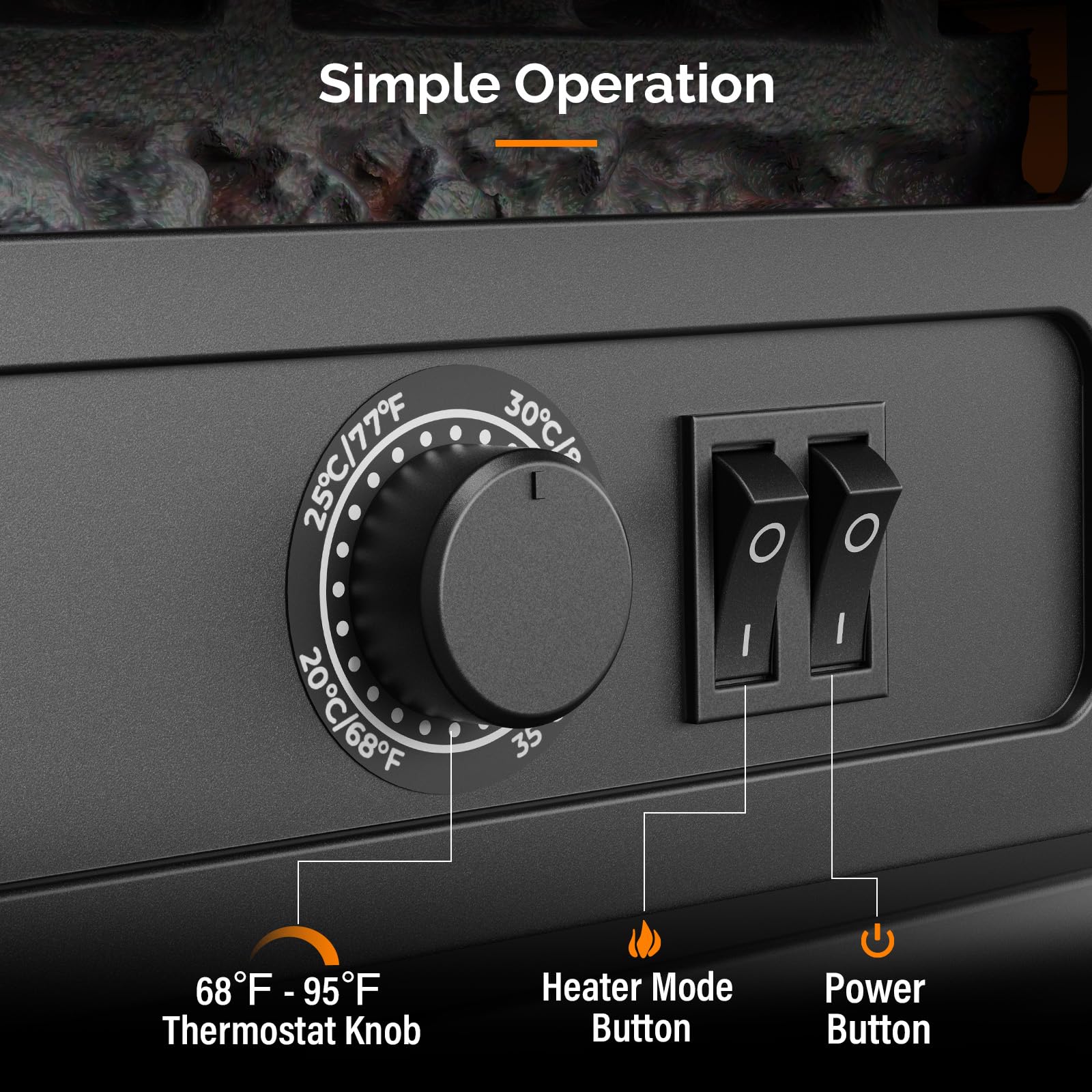 ROVSUN 17" x 20" 1400W 120V Electric Fireplace Stove