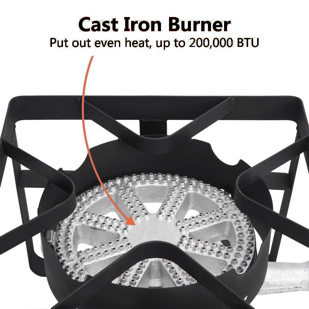 ROVSUN Single Burner 200,000 BTU Outdoor Propane Stove for Camping
