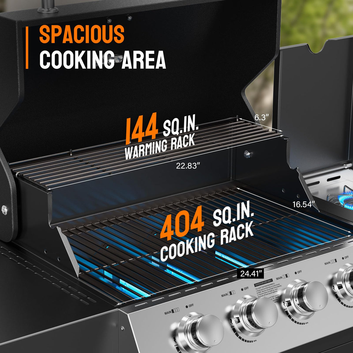 ROVSUN 4-Burner 58000 BTU Propane Grill with Side Burner & Rolling Wheels
