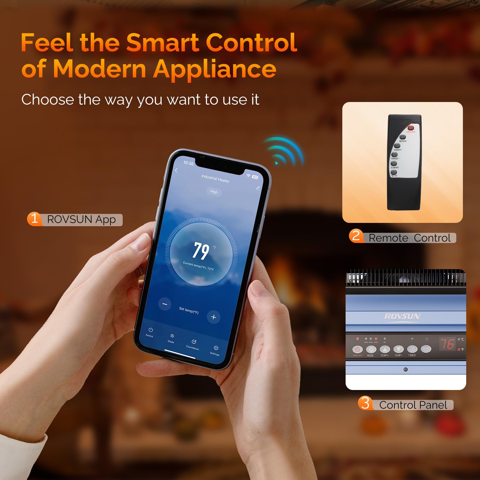 ROVSUN 5,000W 240V Electric Garage Heater with Remote & APP Control