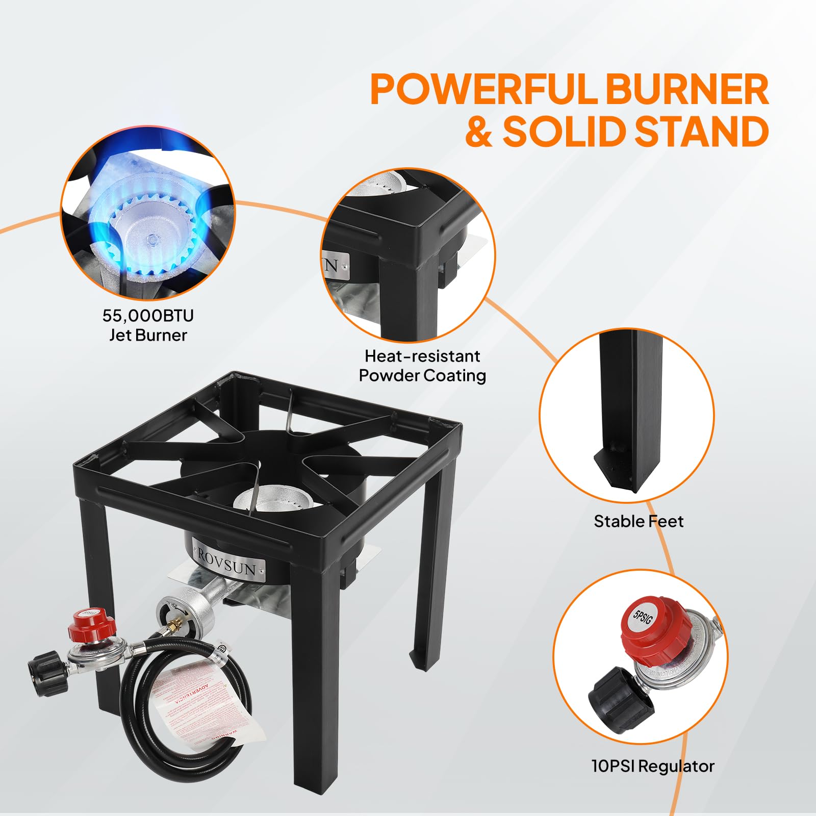 ROVSUN 30 QT Turkey Fryer & 10 QT Fish Fryer Kit with 55,000 BTU Propane Stove