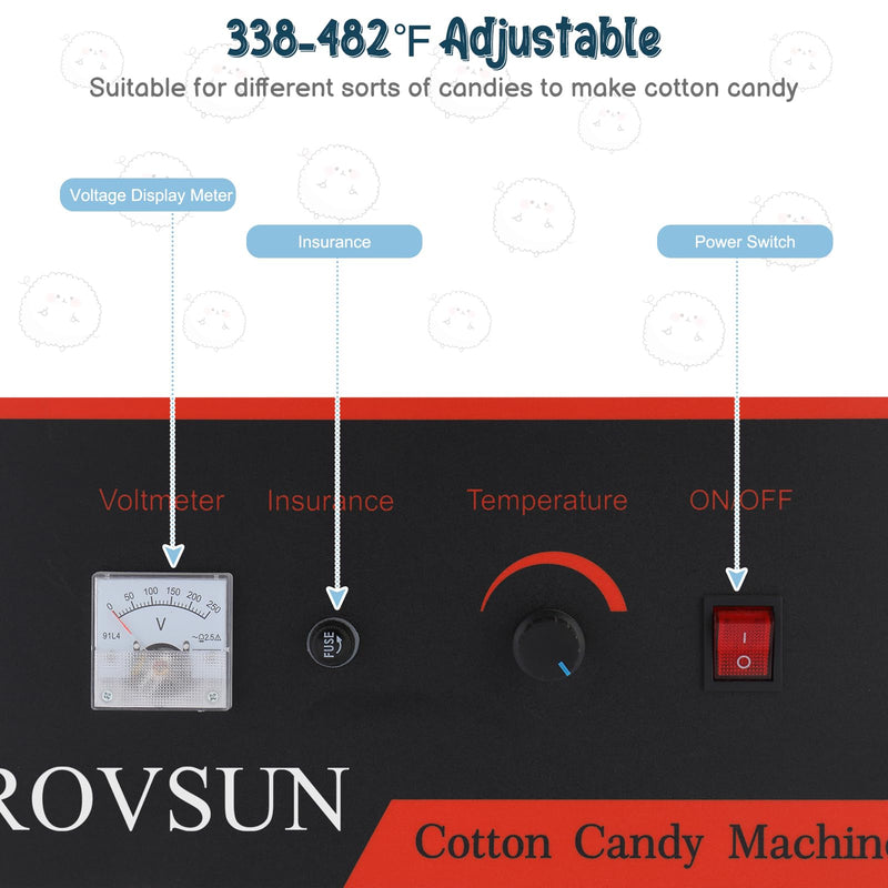 ROVSUN 21 Inch 980W 110V Cotton Candy Machine Cart on Wheels Blue