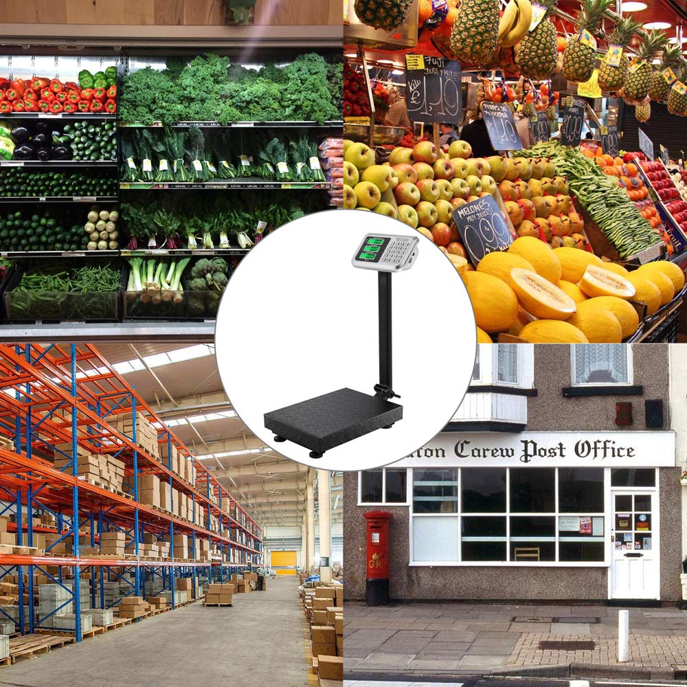 220 LBS Weight Electronic Platform Scale for Retail Super Market Grocery Stores Black