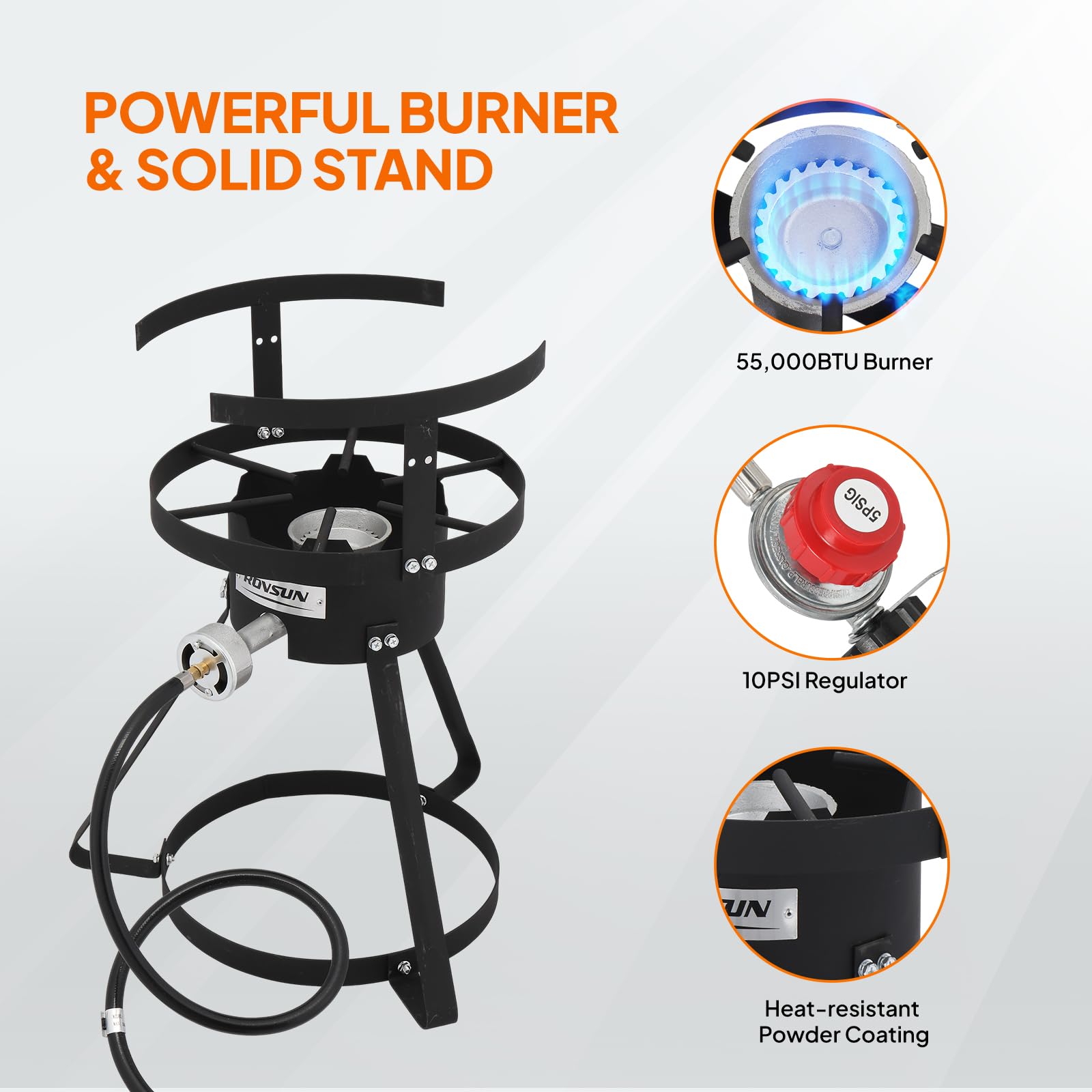 ROVSUN 10 QT Fish Fryer Pot with 55,000 BTU Propane Stove