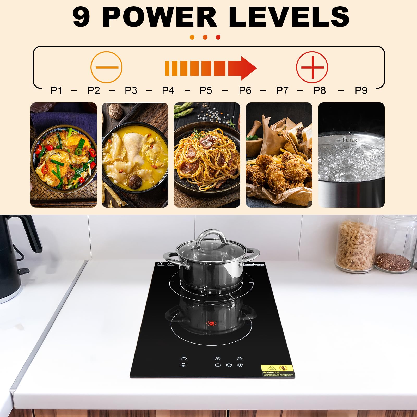 20" 2 Burners 3000W 220V Electric Ceramic Cooktop