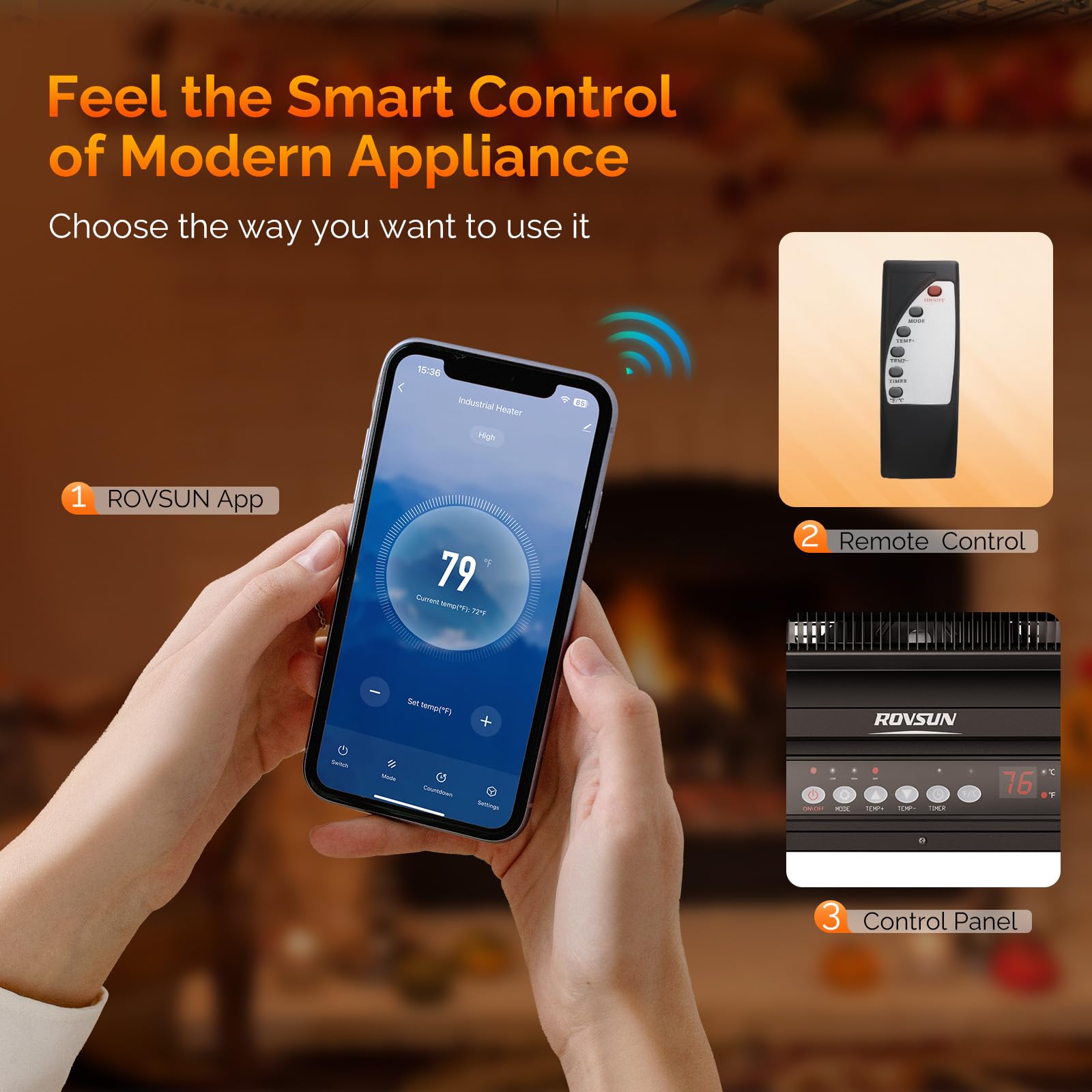 ROVSUN 10,000W 240V Electric Garage Heater with Remote & APP Control