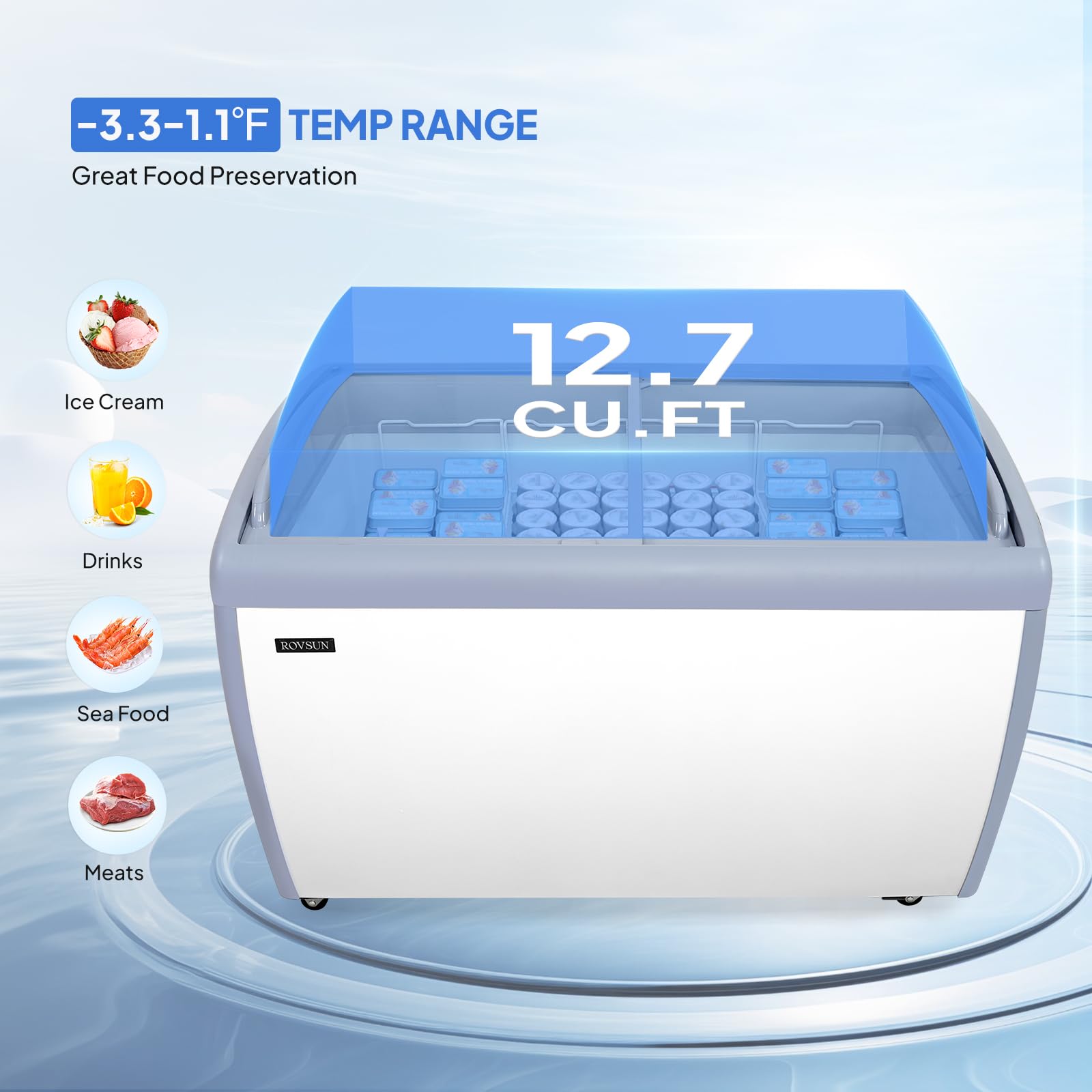 ROVSUN 50 12.7 cu.ft. Commercial Ice Cream Freezer