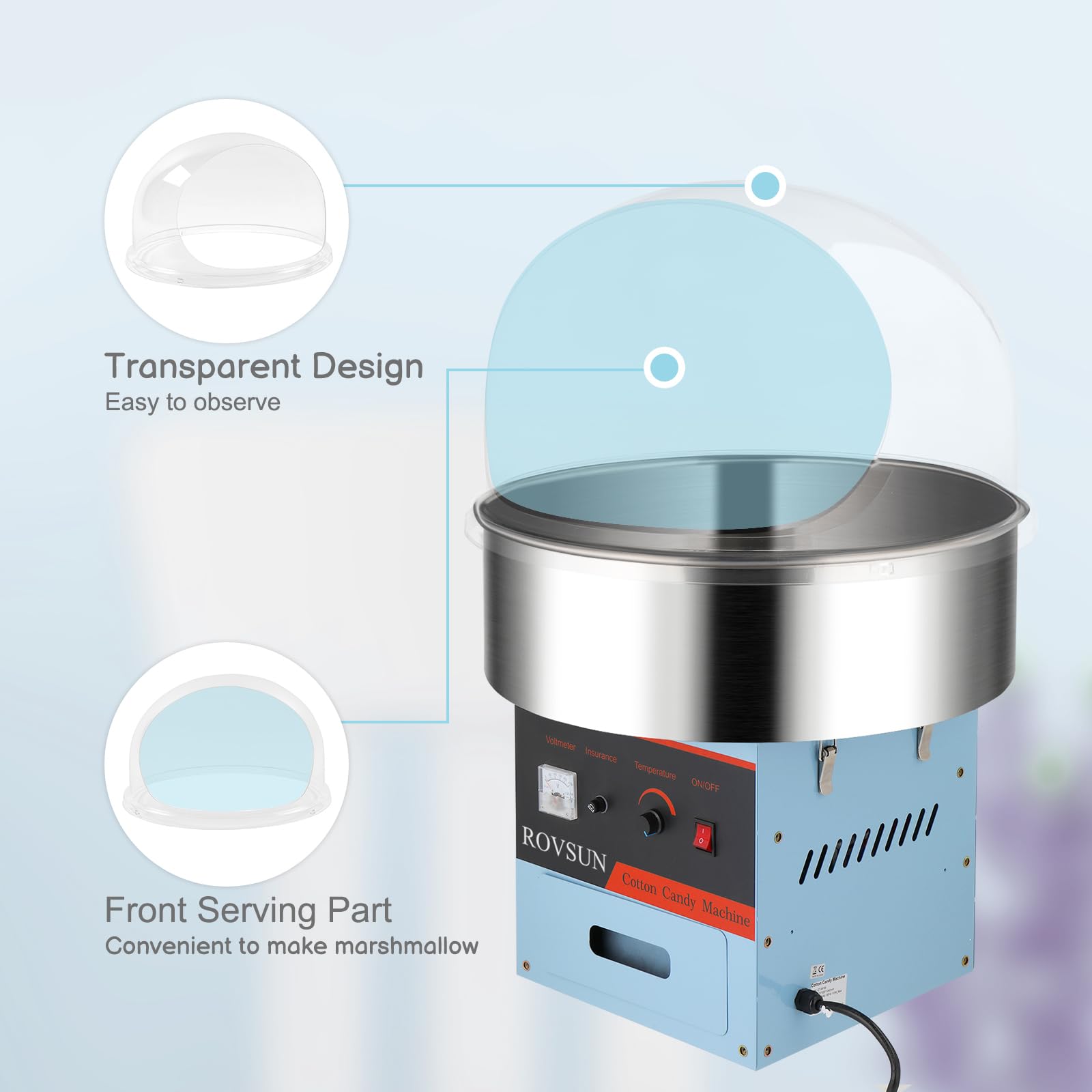 ROVSUN 21 Inch Cotton Candy Machine Cover