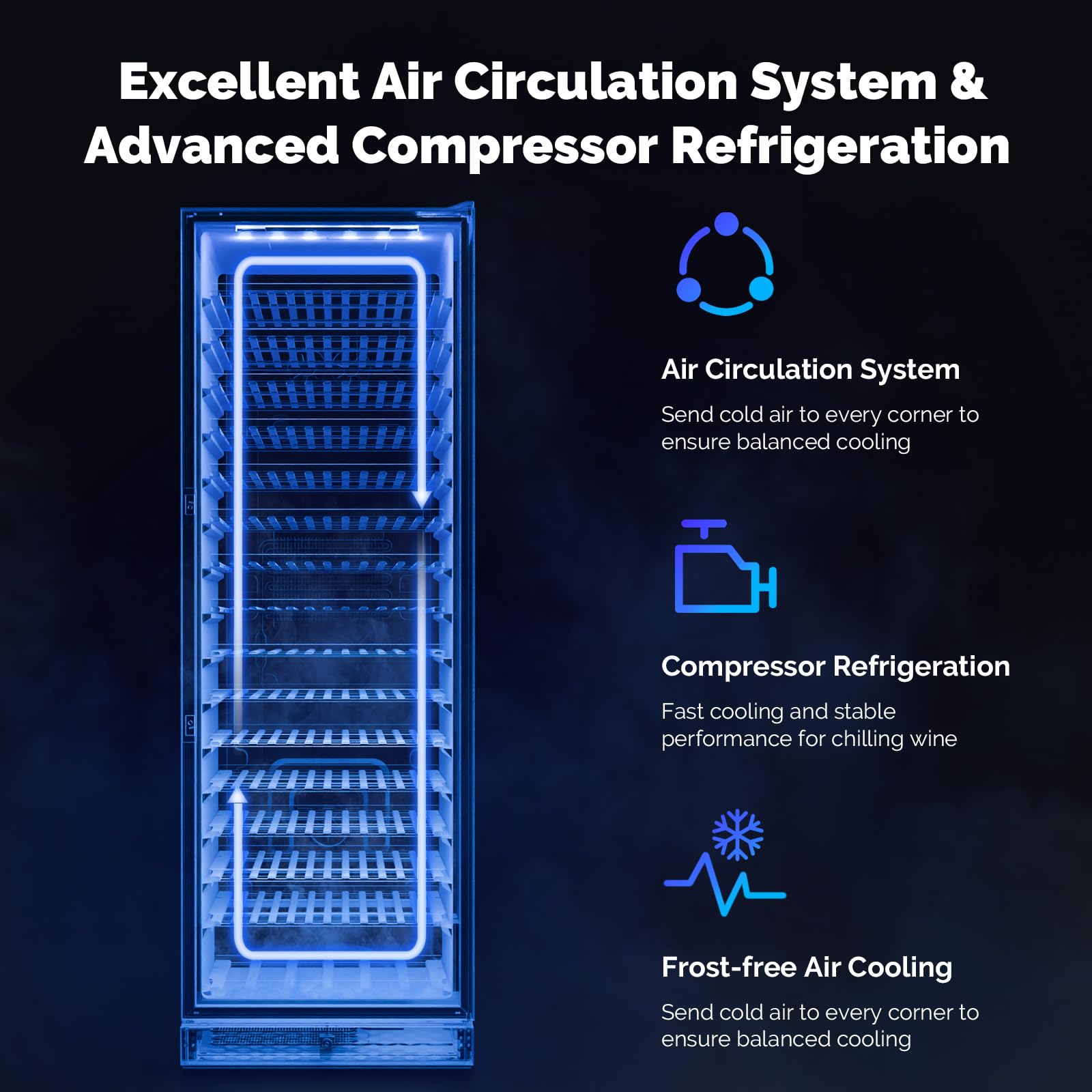 ROVSUN 171-Bottle 24" Wide Wine Cooler Fridge with Digital Temp Control