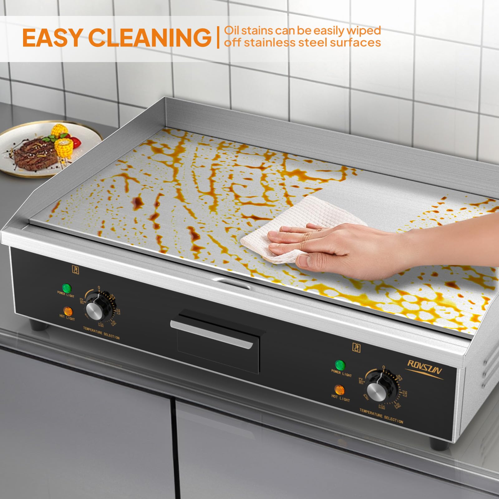 ROVSUN 30 Commercial Electric Griddle Countertop