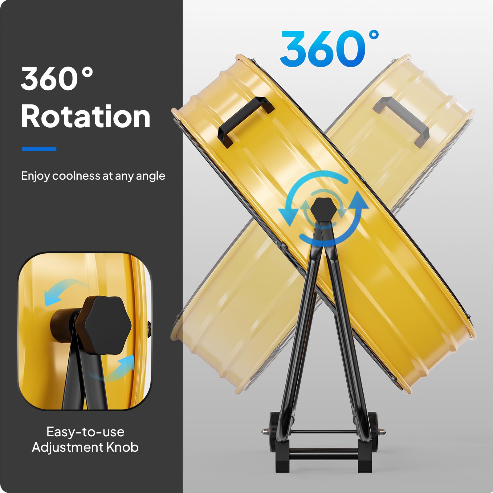 ROVSUN 30" 230W 110V Yellow Drum Fan