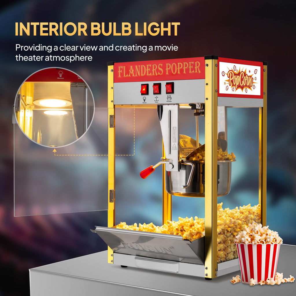 Popcorn Maker Machine Red Rectangle ROVSUN 10 oz Red Popcorn Machine Countertop