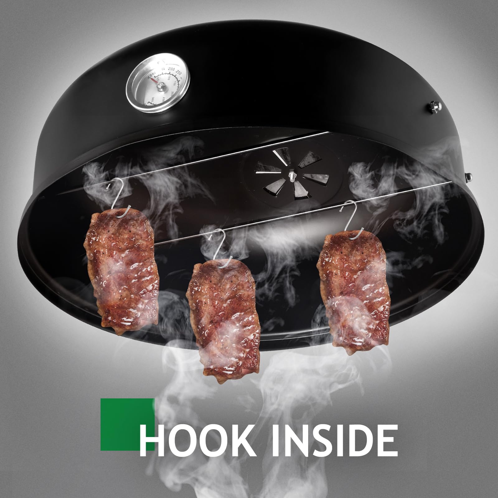 3-in-1 Vertical Charcoal Grill Outdoor BBQ Charcoal Smoker