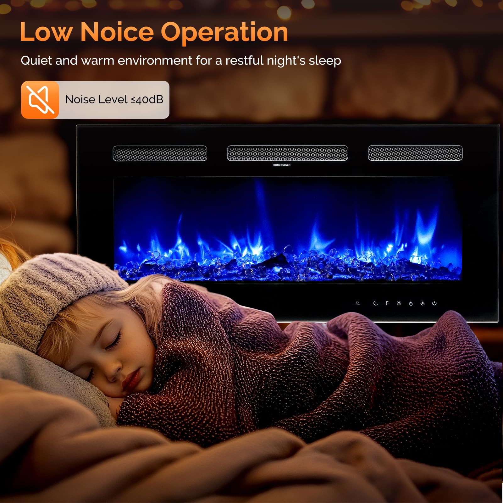 ROVSUN 36'' 1500W 120V 3-in-1 Electric Fireplace with Remote & APP