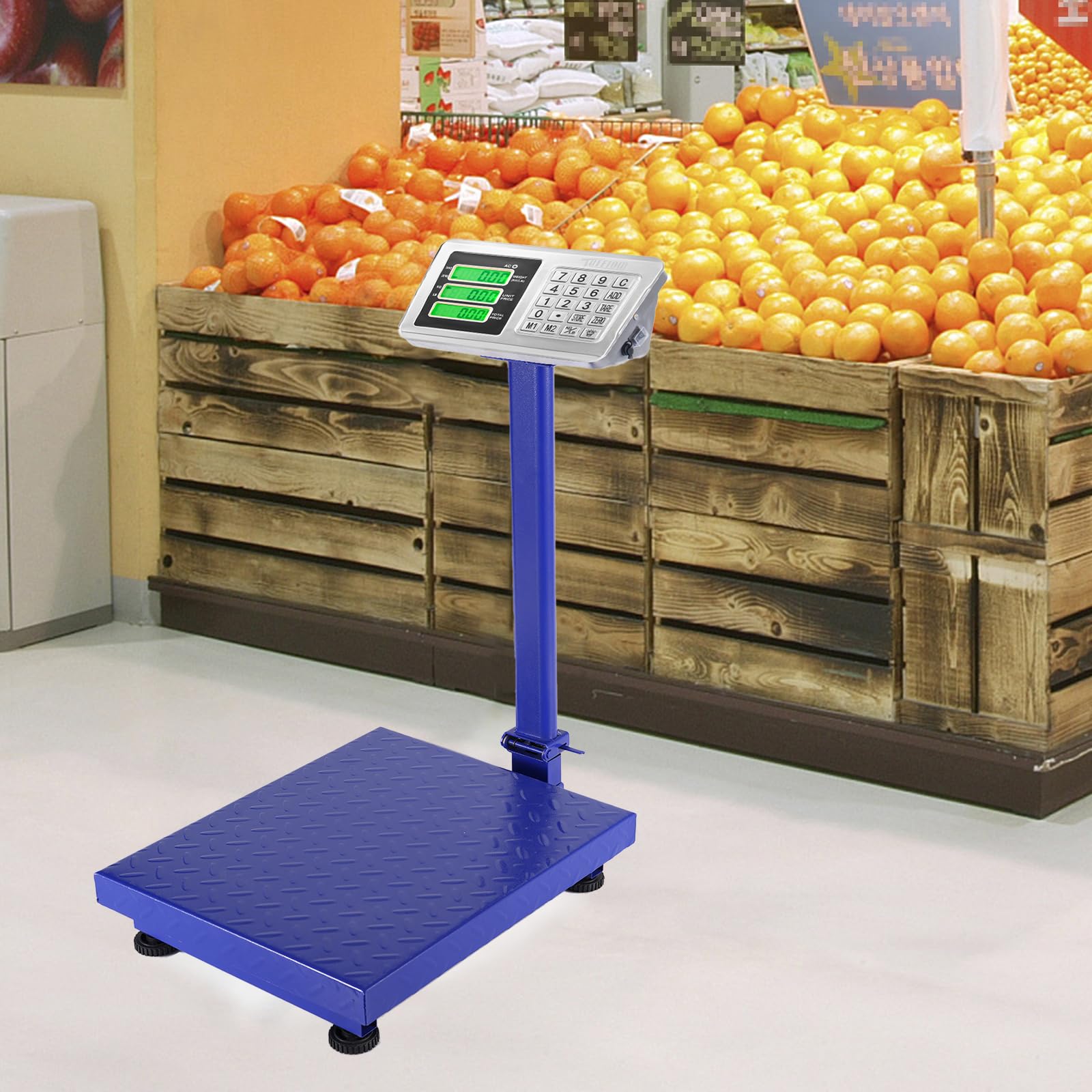 661 LBS Weight Electronic Platform Scale for Retail Super Market Grocery Stores Blue