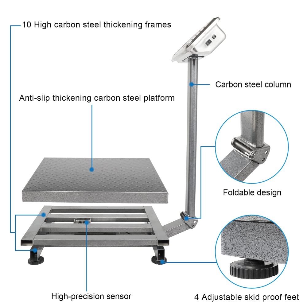 661 LBS Weight Electronic Platform Scale for Retail Super Market Grocery Stores Grey