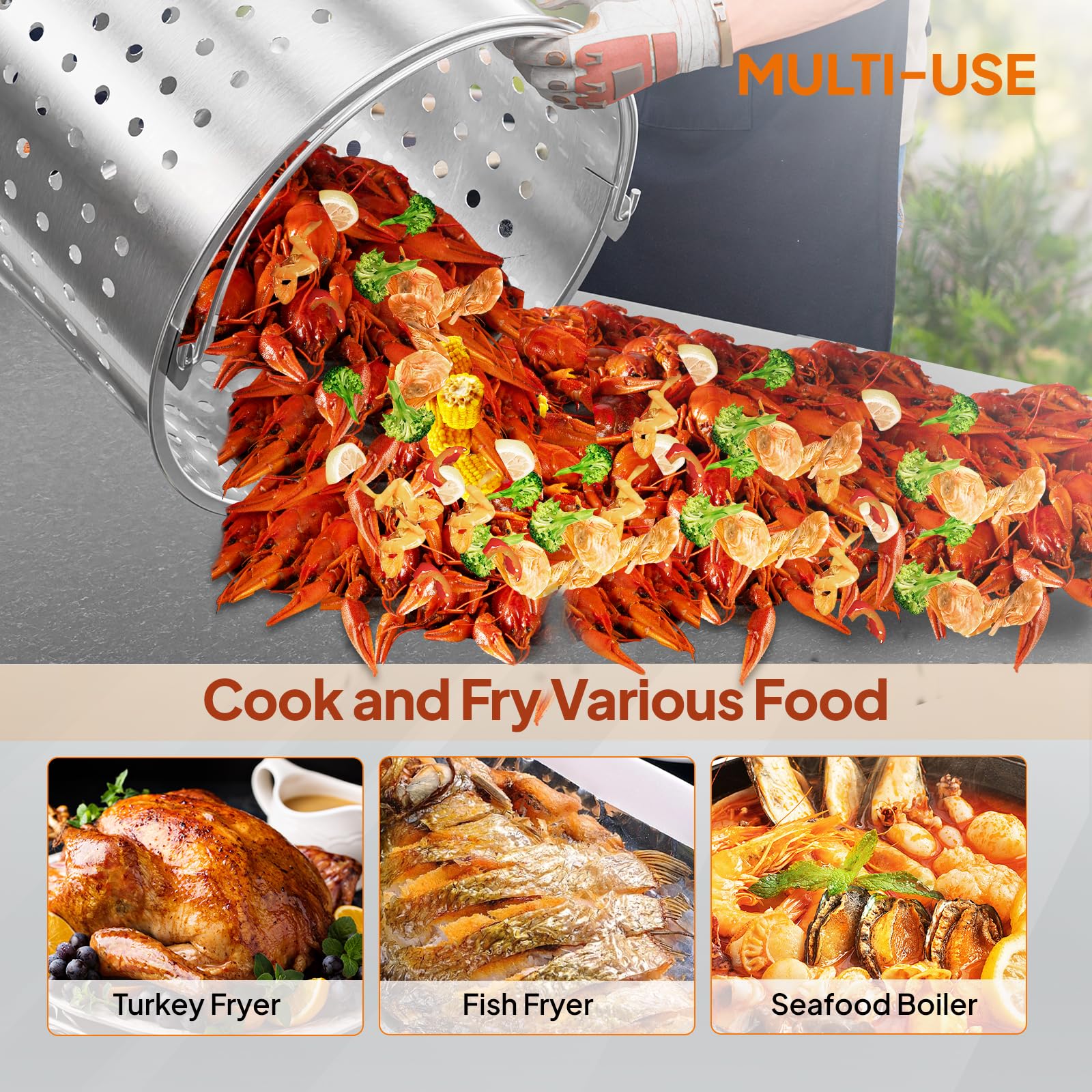 ROVSUN 80 QT Turkey Fryer with 150,000 BTU Propane Burner