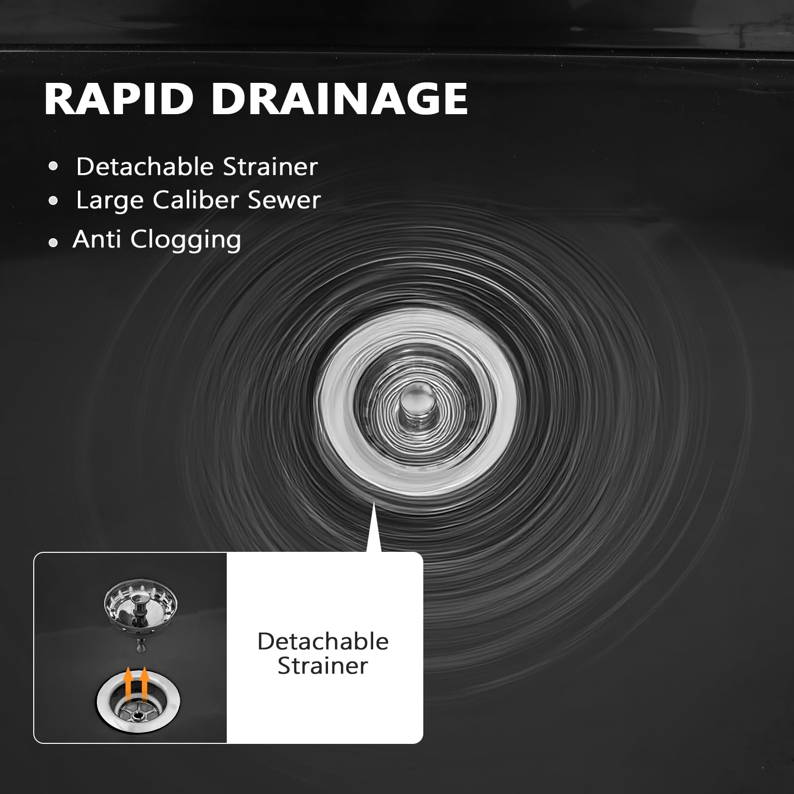 ROVSUN 20" X 19" Plastic Floor Mop Slop Sink on Wheels Black