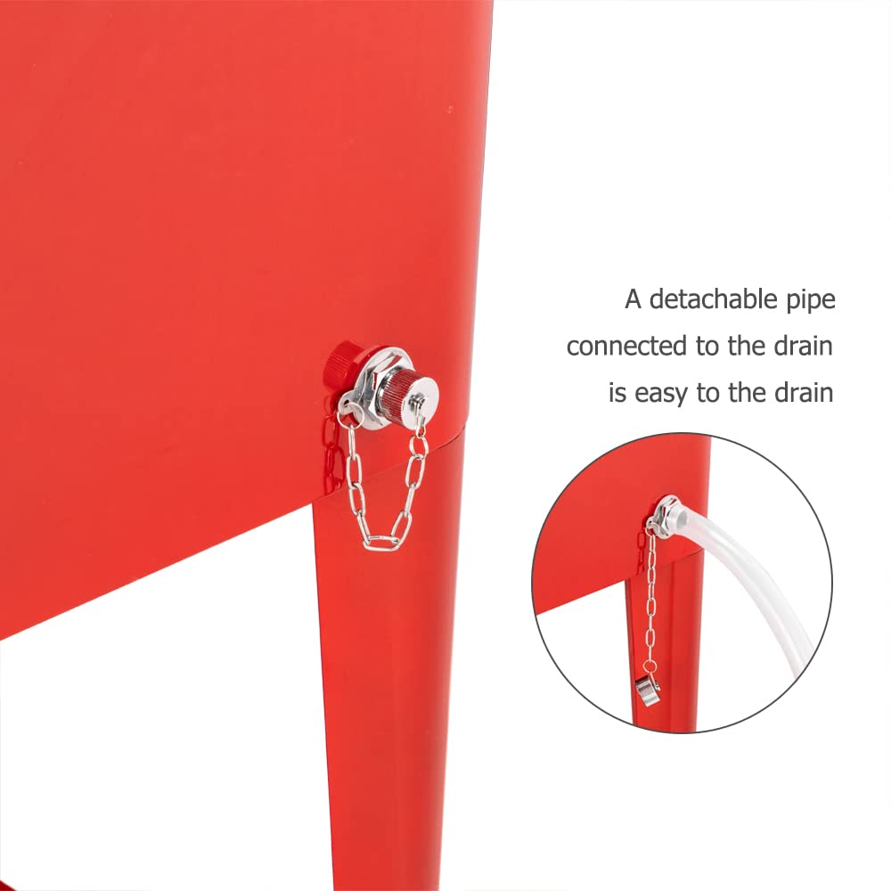 80 Quart Portable Outdoor Patio Rolling Cooler Cart Red