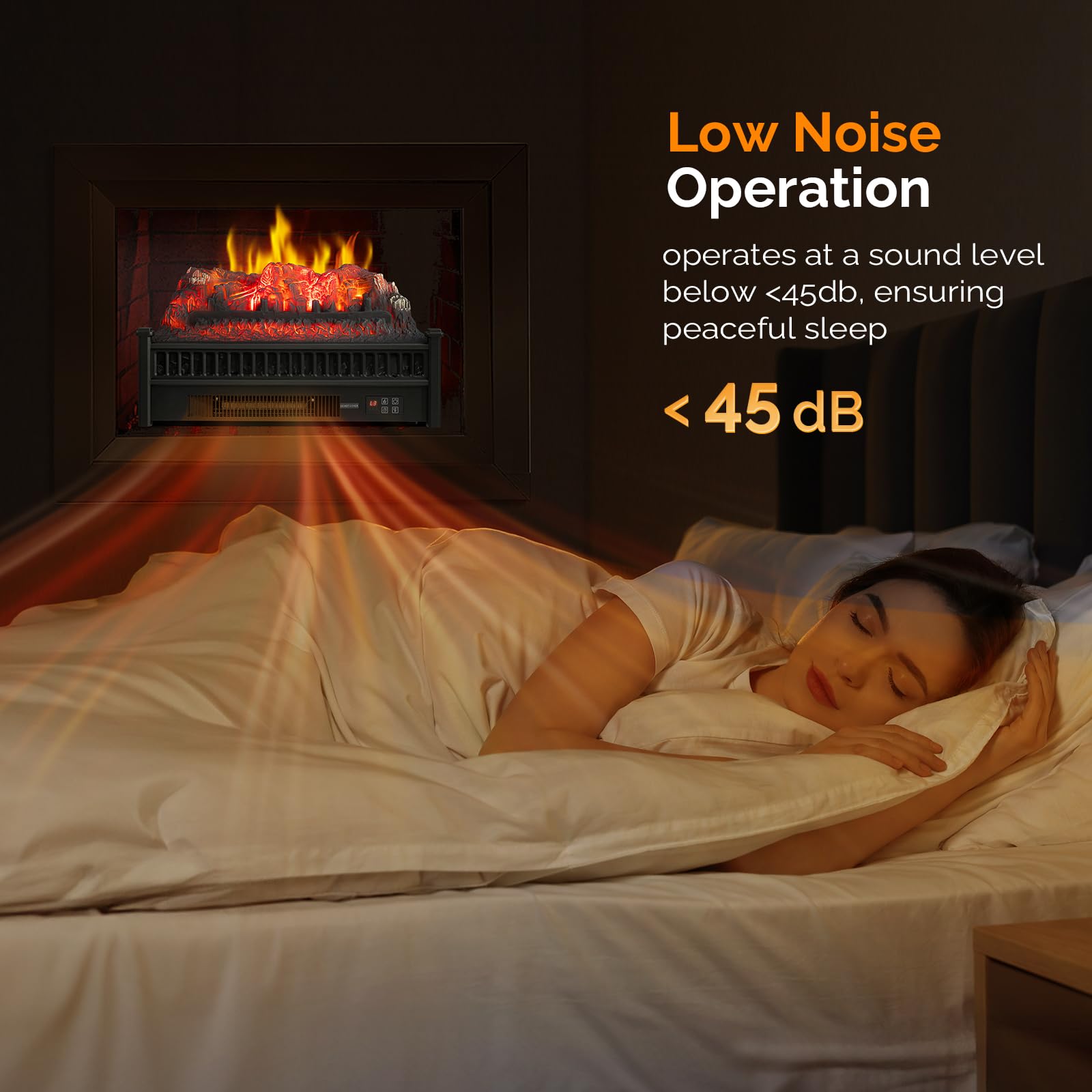 ROVSUN 23" 1400W 120V Electric Fireplace Insert Log with Remote