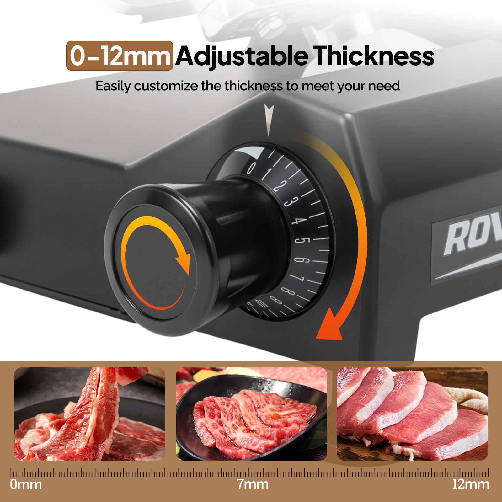 ROVSUN 10" 300W 110V Manual Gravity Feed Meat Slicer Black