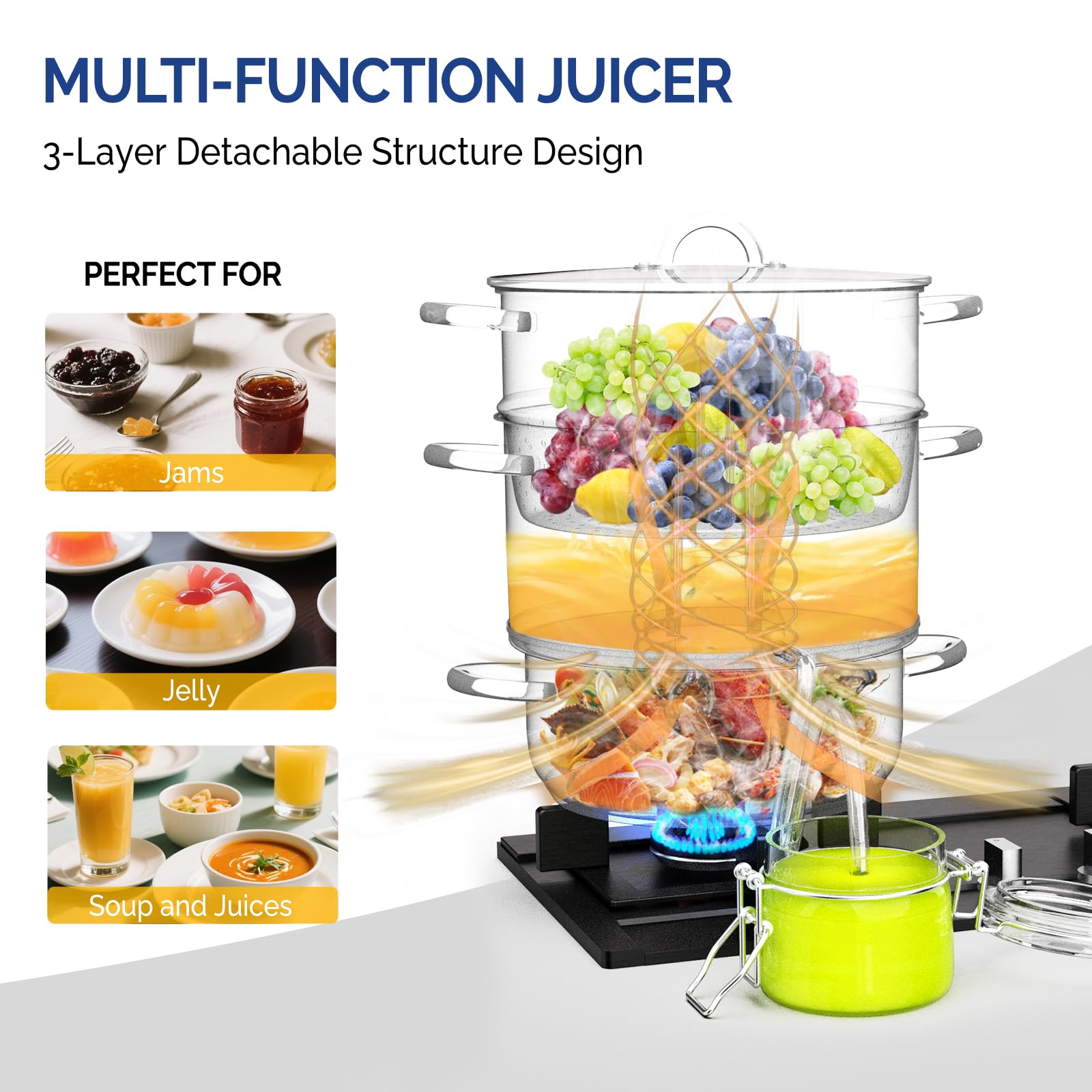 ROVSUN 5 QT Stainless Steel Juice Steamer Pot