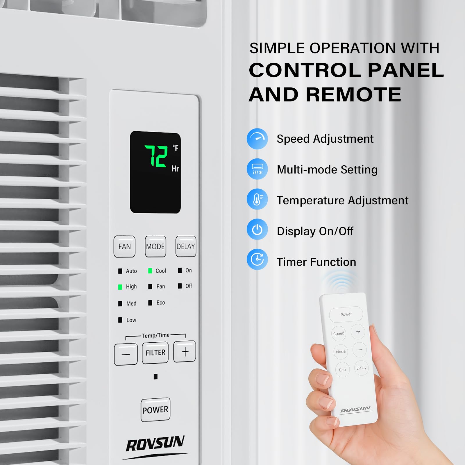 ROVSUN 6000 BTU 115V Window Air Conditioner with Remote & Timer