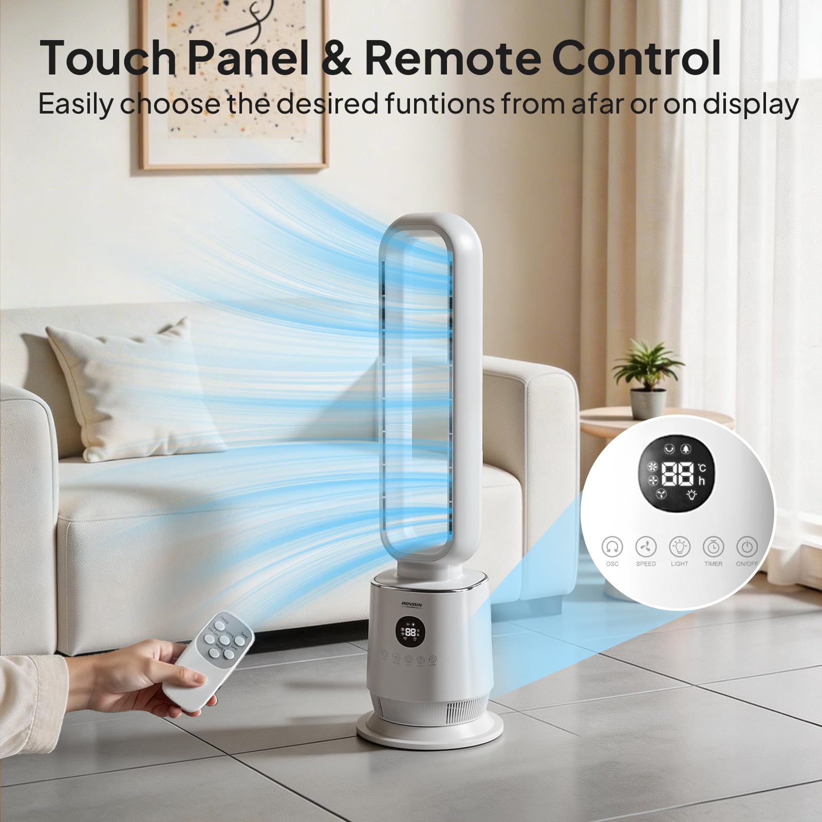 ROVSUN 32" 40W 110V Bladeless Tower Fan