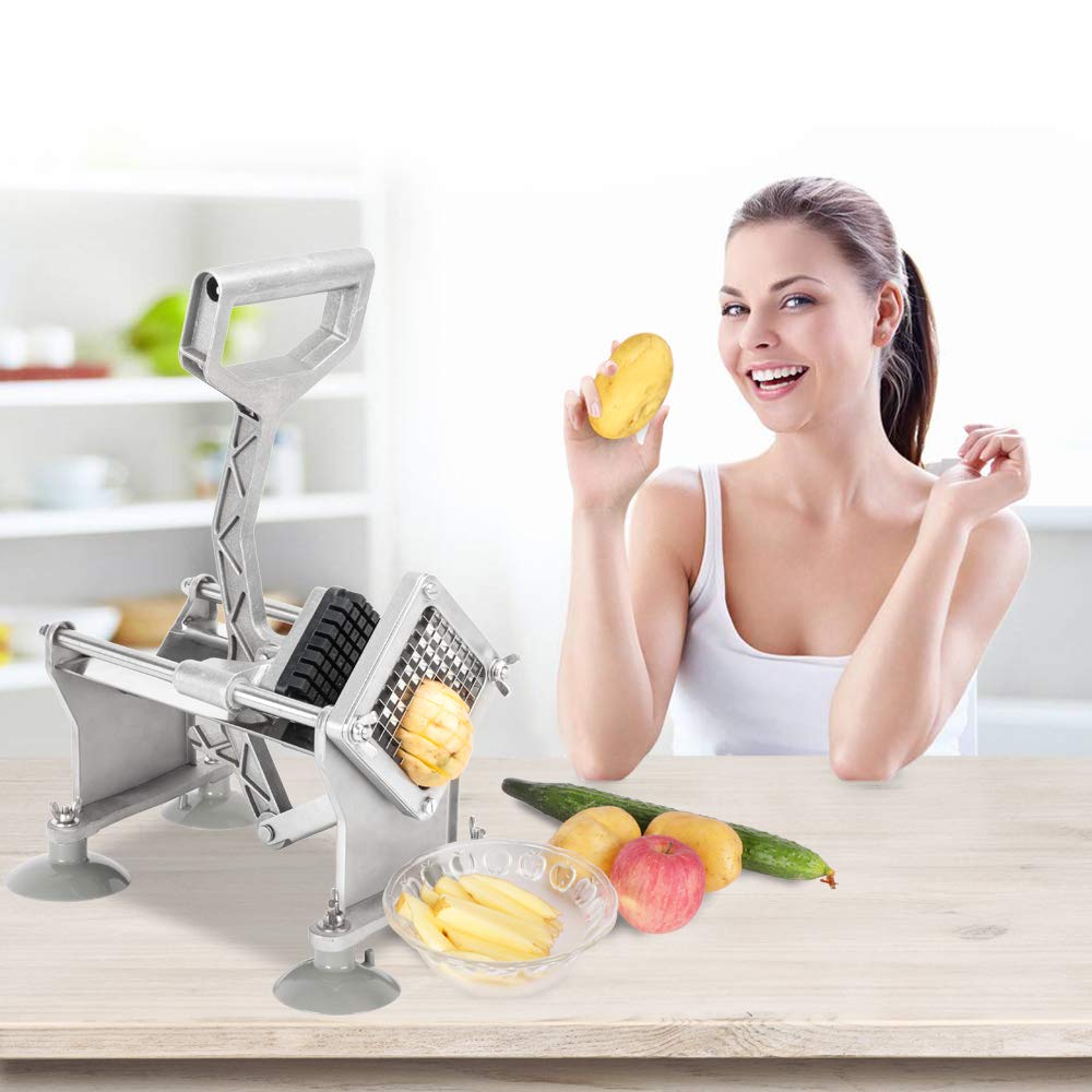 ROVSUN Commercial French Fry Cutter with 4 Sizes Blades
