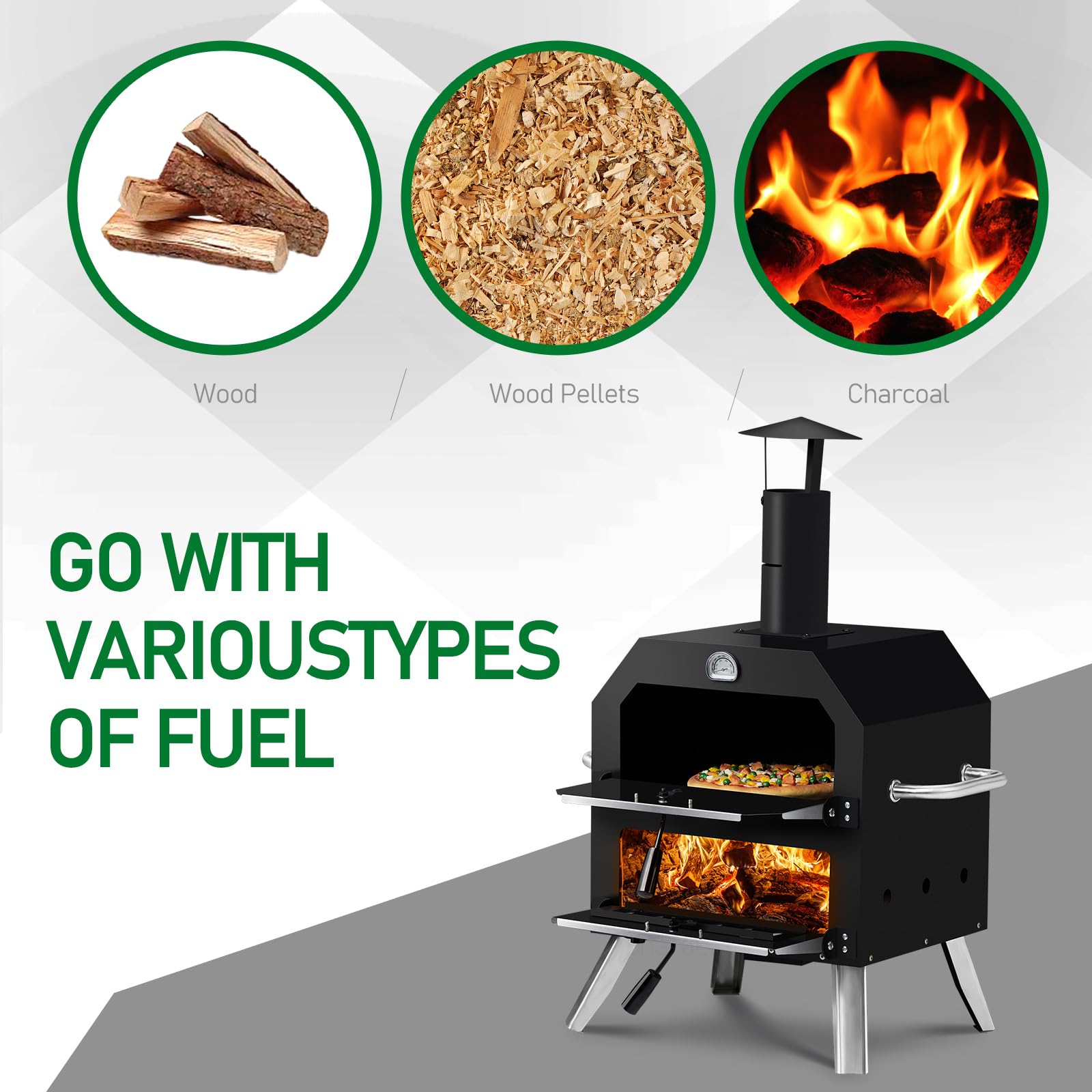 ROVSUN 12" Outdoor Countertop Pizza Oven