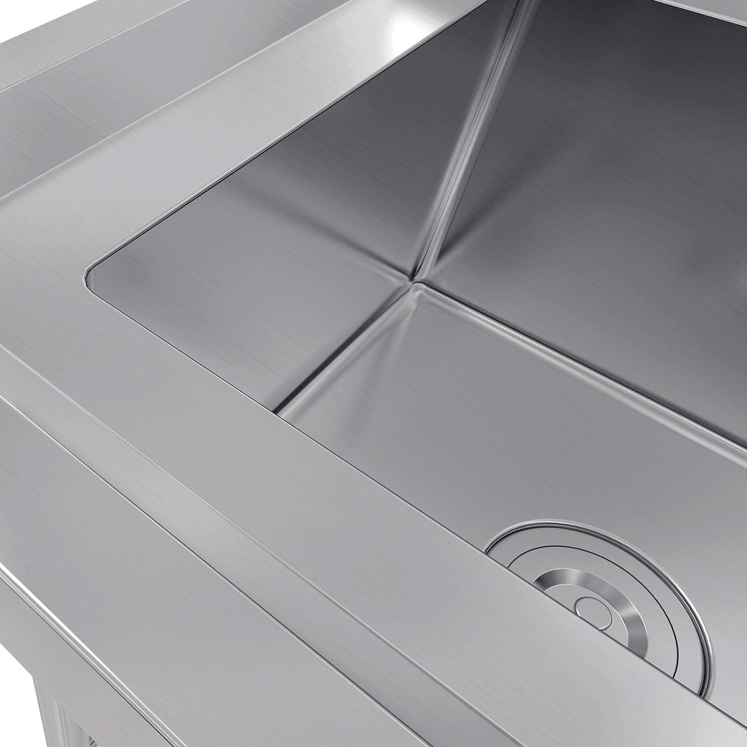 ROVSUN 39" x 18" 3 Compartment 304 Stainless Steel Sink Kitchen Restaurant