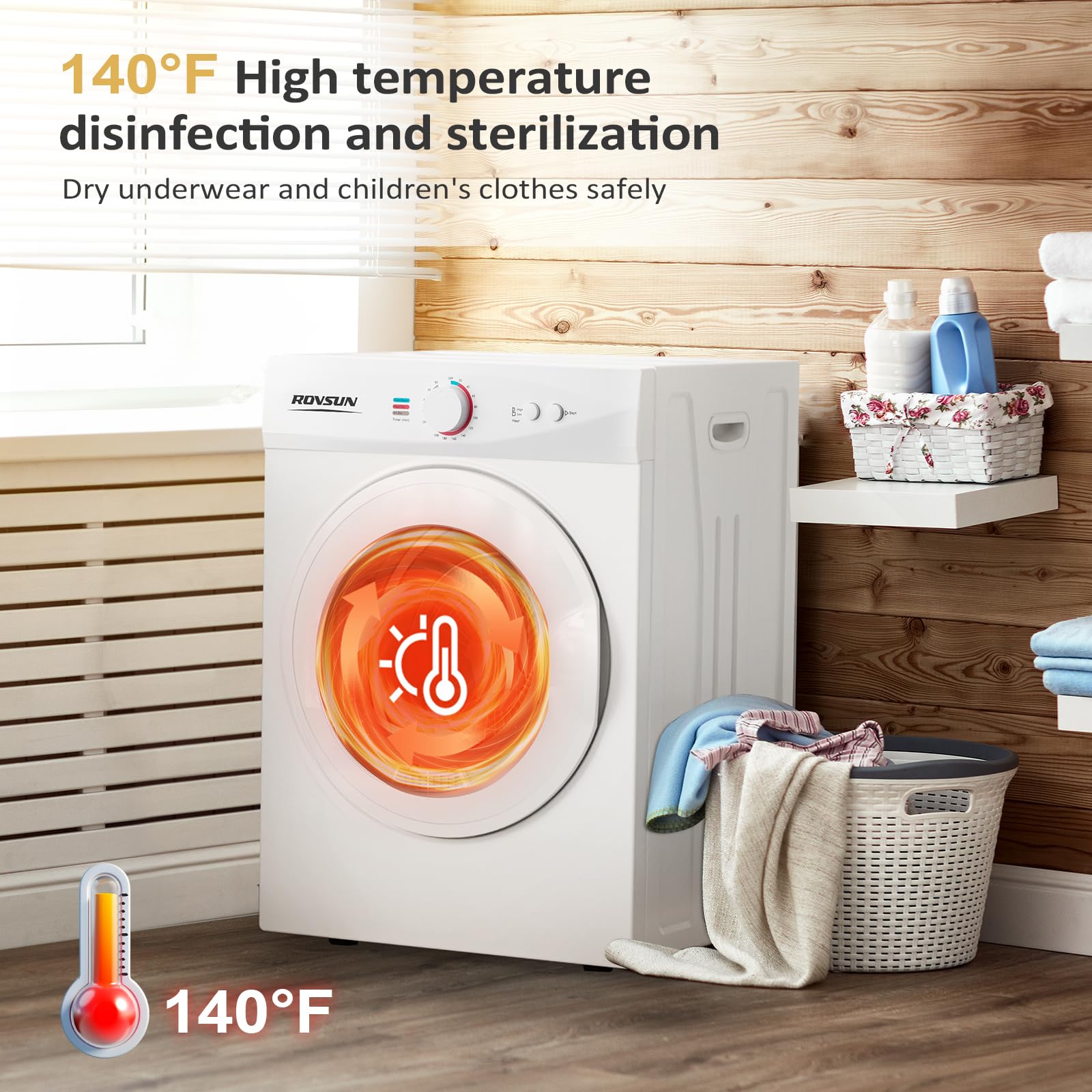 ROVSUN 25 LBS Full Automatic Washing Machine and 1.8 Cu.Ft Portable Clothes Dryer Set