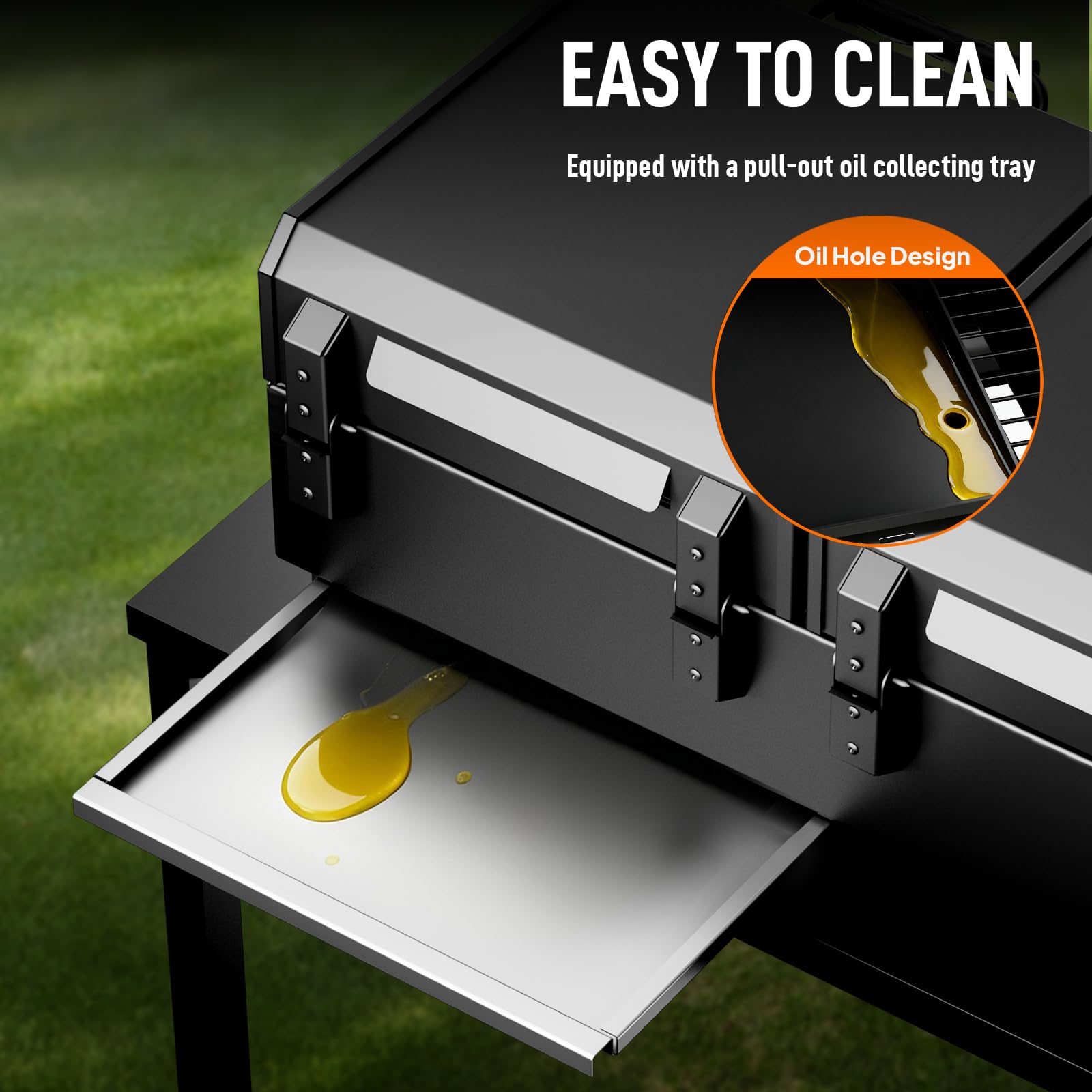 ROVSUN 4 Burner 2-in-1 Propane Grill and Griddle Combo Tabletop with Lid