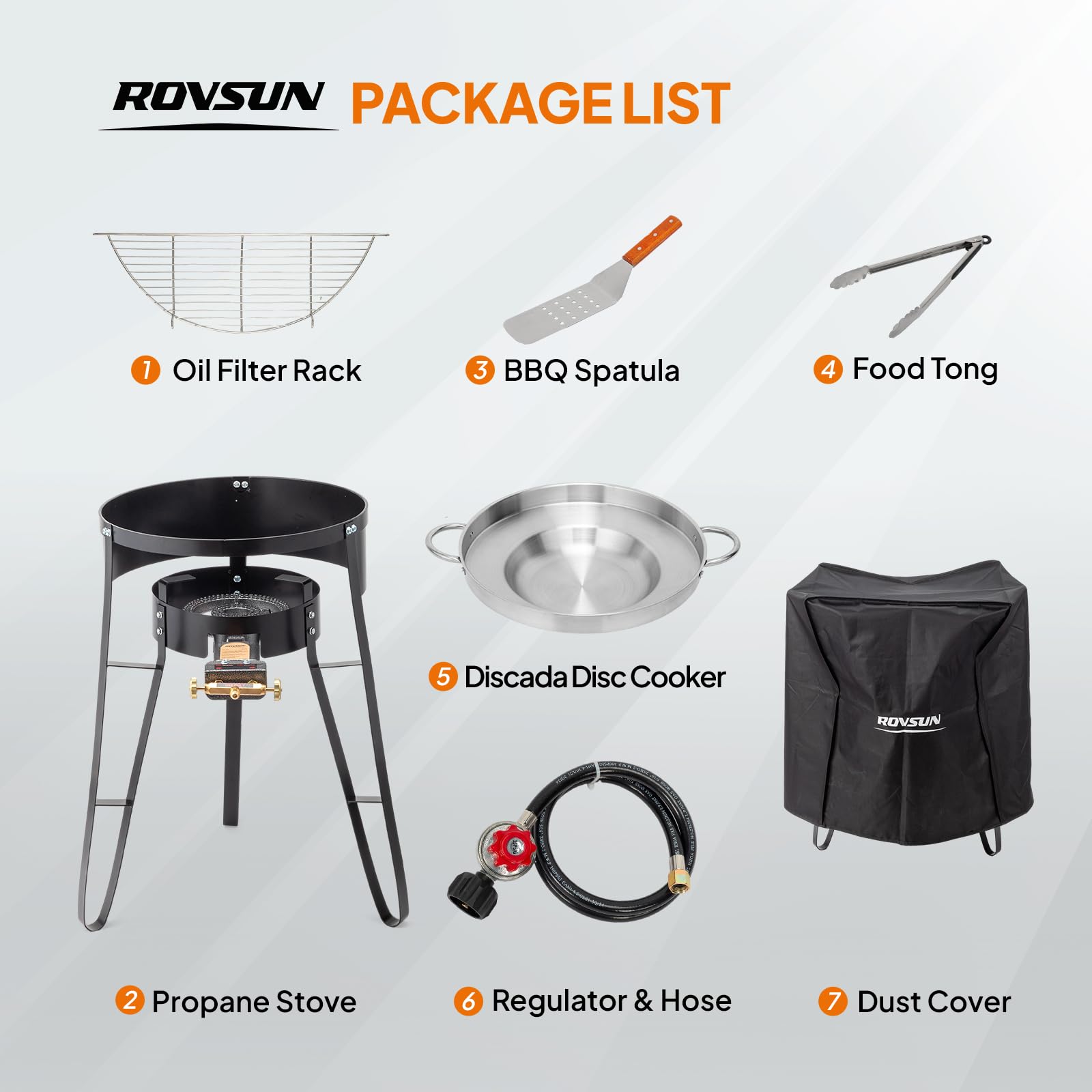 ROVSUN 23" Concave Comal Set with 80,000 BTU Propane Stove