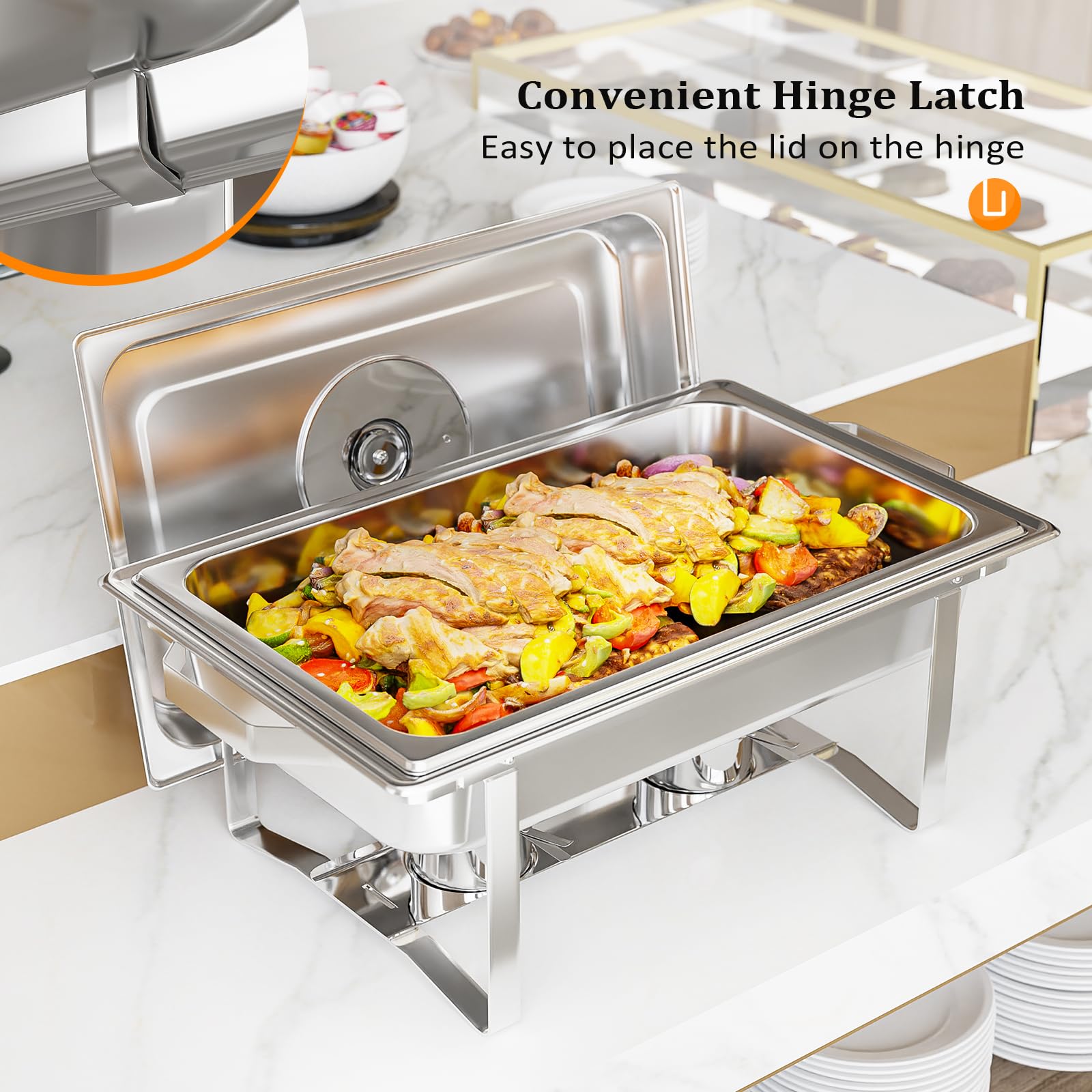 ROVSUN 8 QT Stainless Steel Rectangle Chafing Dish Set