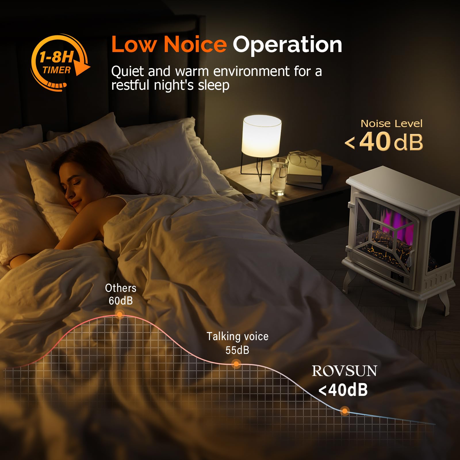 ROVSUN 23" High Electric Fireplace Stove - Thumbnail 2