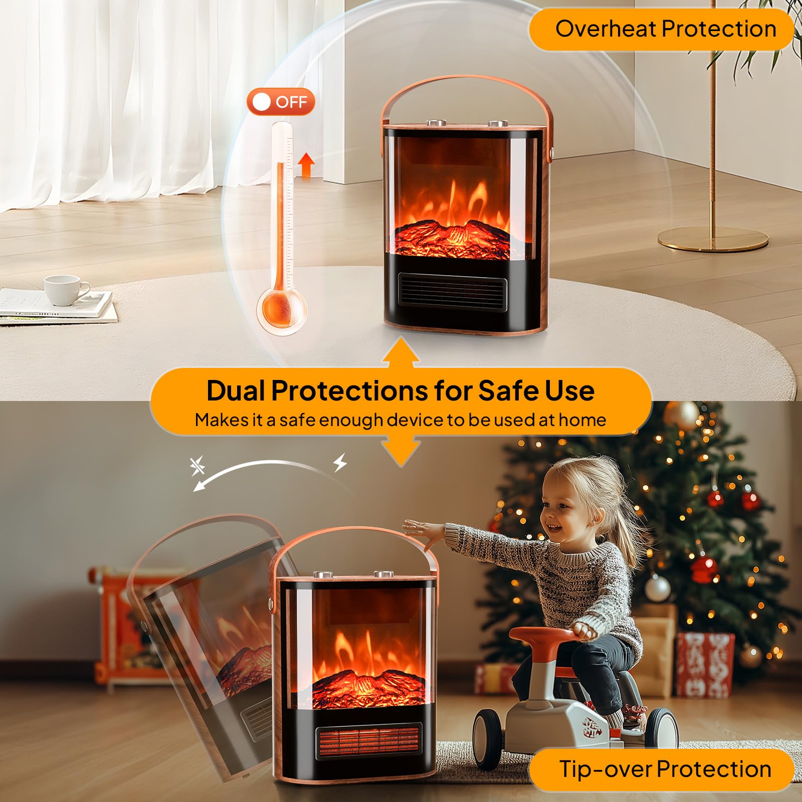 ROVSUN 1500W 120V Electric Fireplace Heater