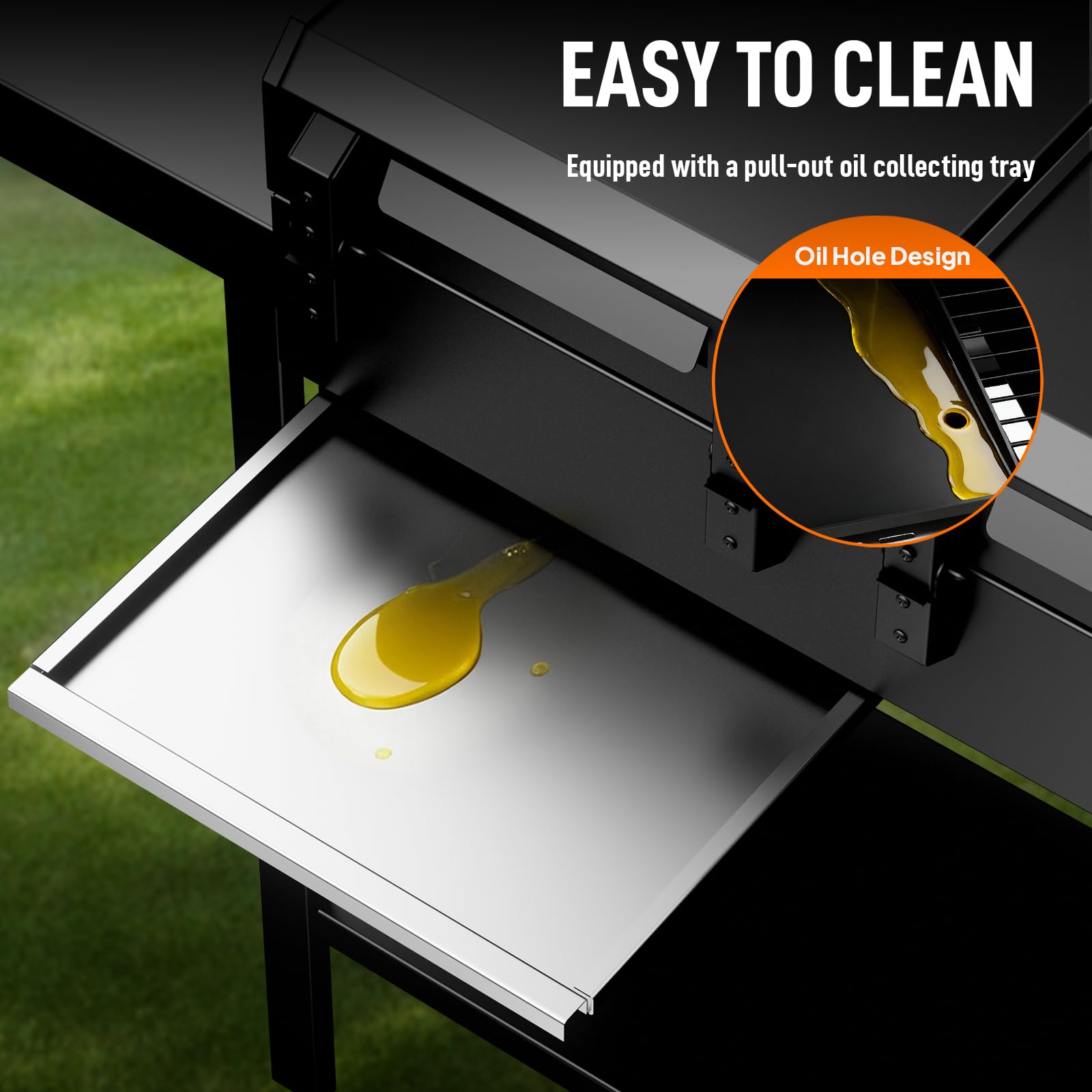 ROVSUN 4 Burner 2-in-1 Propane Grill and Griddle Combo Standing with Lid