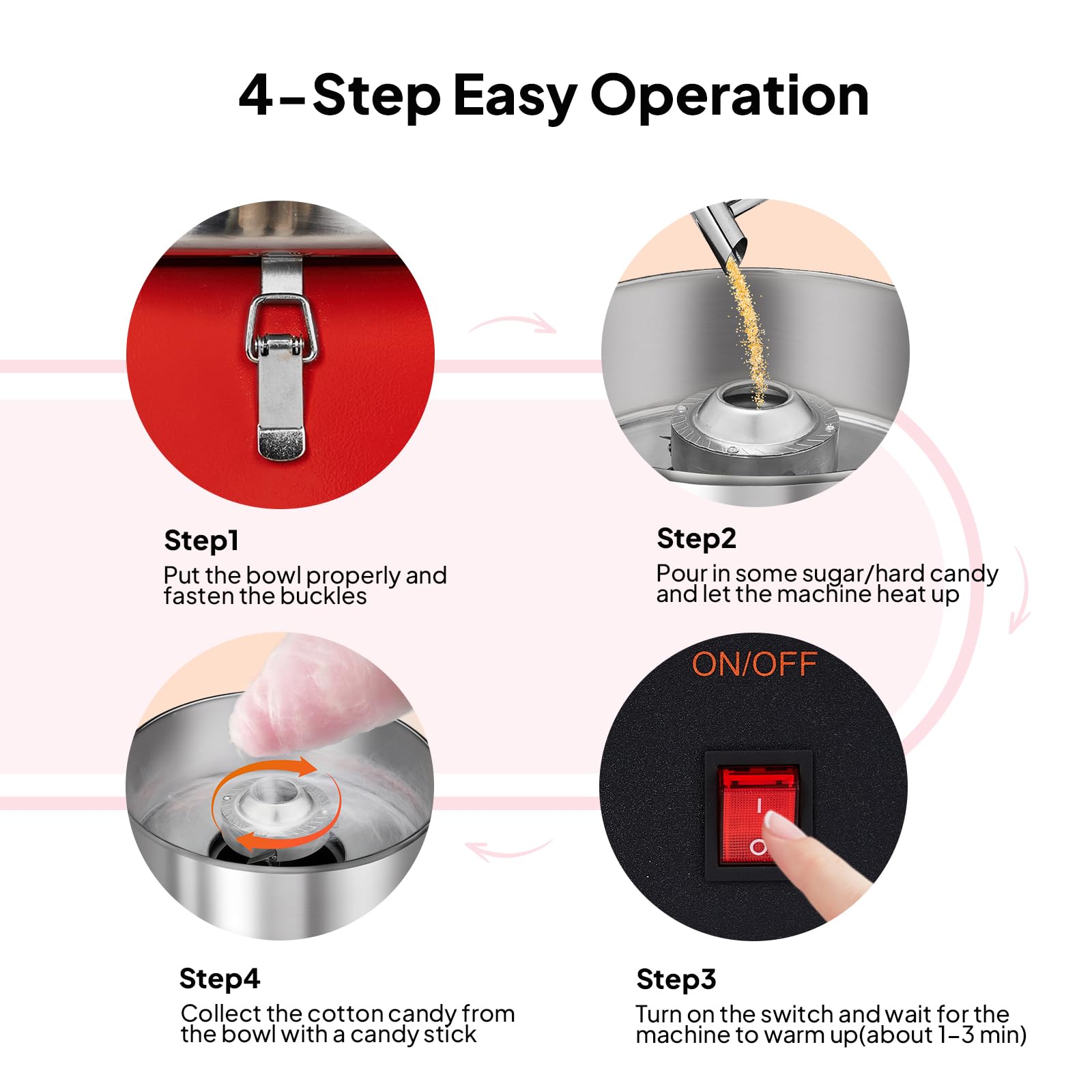 ROVSUN 15" Cotton Candy Machine Red