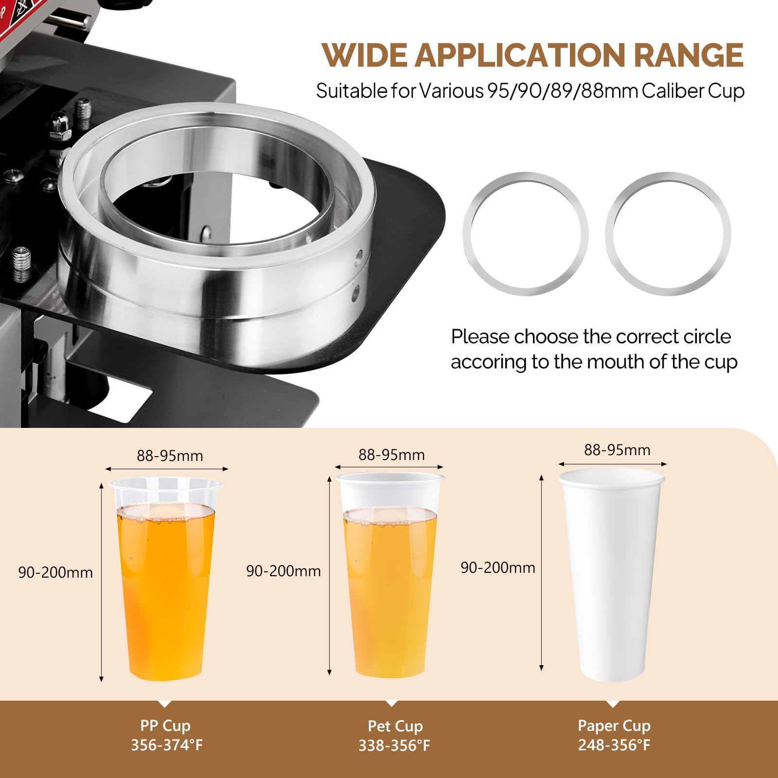 ROVSUN Automatic Cup Sealing Machine Black